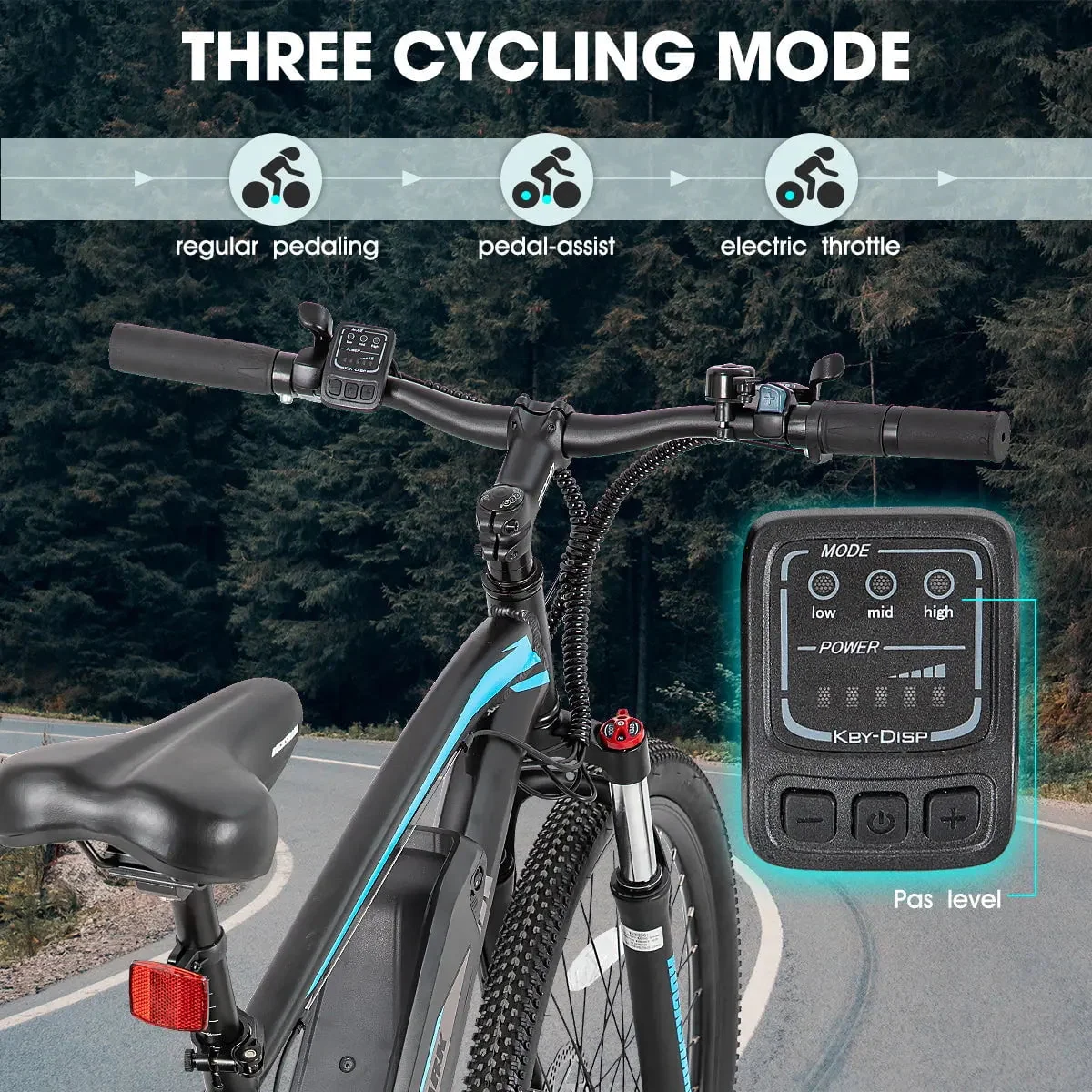 Hiland Rockshark Electric Mountain Bike, 350W, 36V 10.4Ah