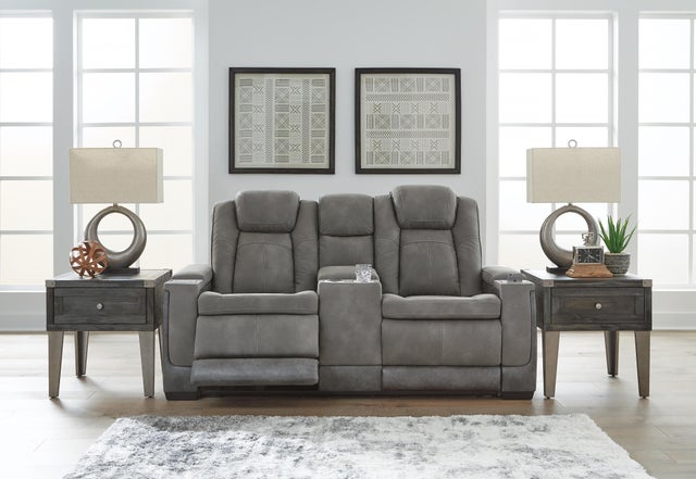 Next-Gen DuraPella Dual Power Reclining Loveseat with Console
