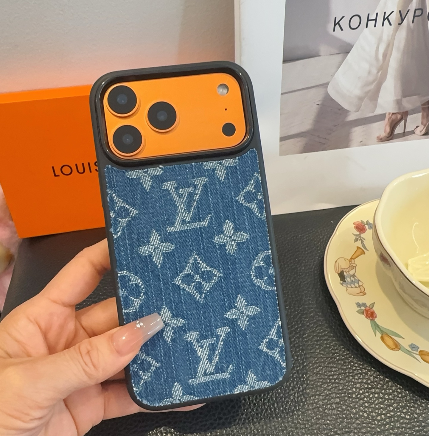 Louis Vuitton Monogram Denim Fabric Luxury Shockproof Phone Case