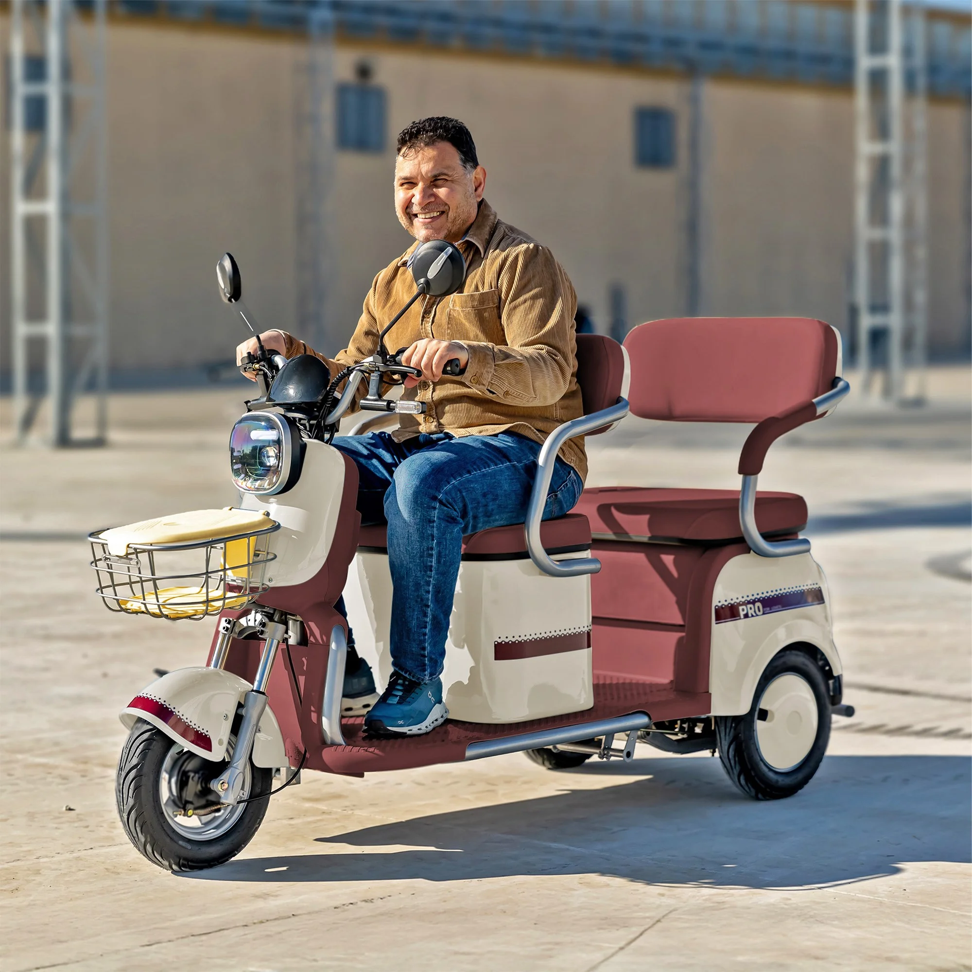 Massimo MGC Two-Seat 3-Wheel Electric Cart, Blue