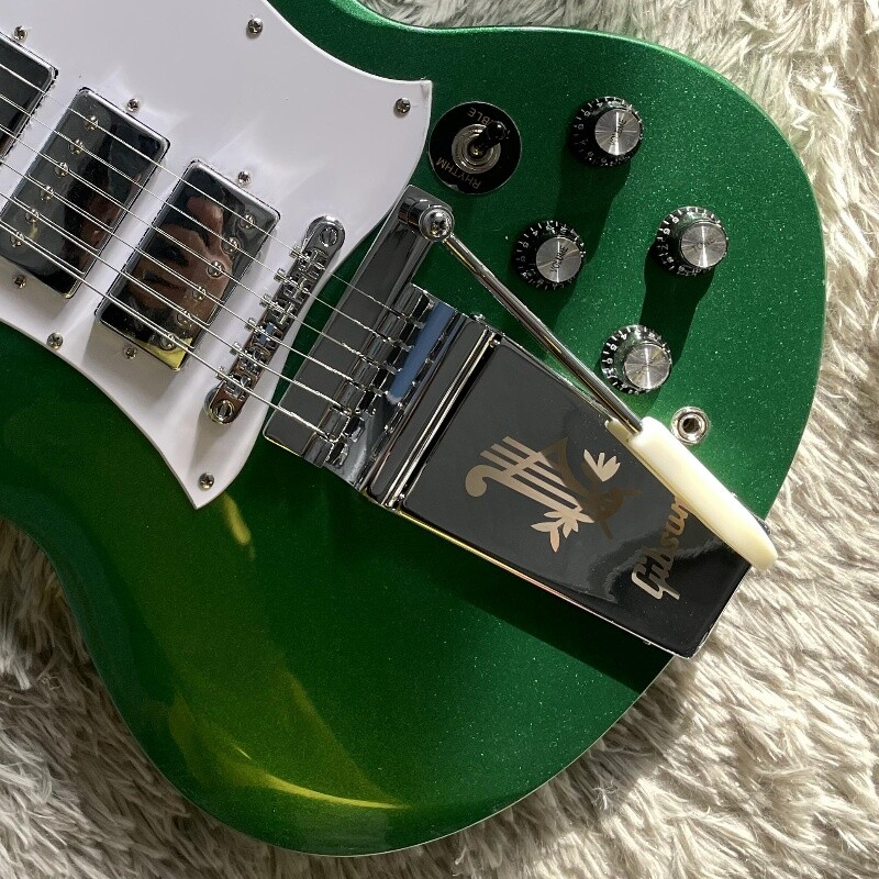 Metallic Green SG 60s Custom Electric Guitar Tremolo Mahogany Body 3H Pickups