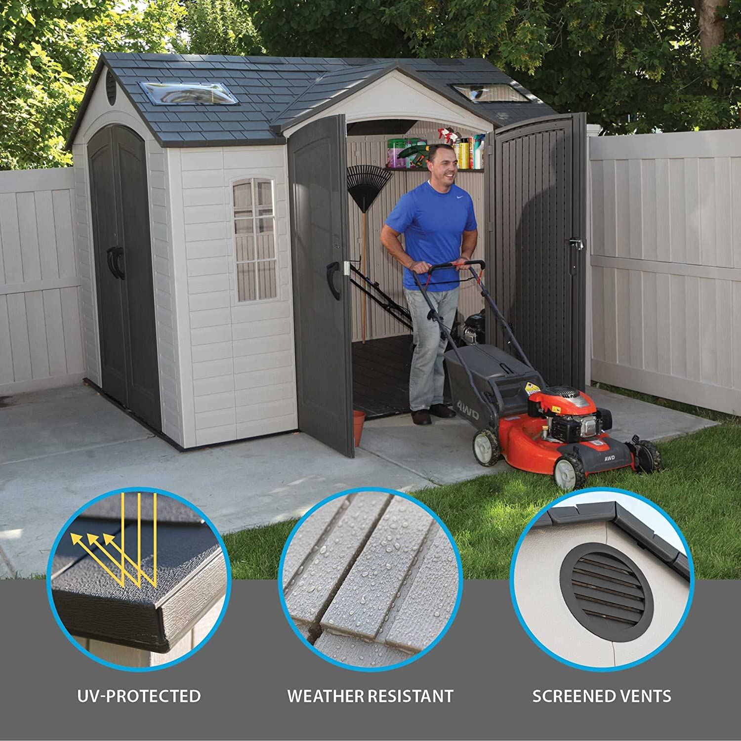 10'x8' Resin Storage Shed with Shutters