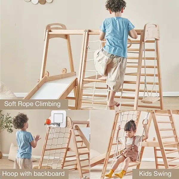 Children's Wooden Climbing Frame Indoor Playground Exercise