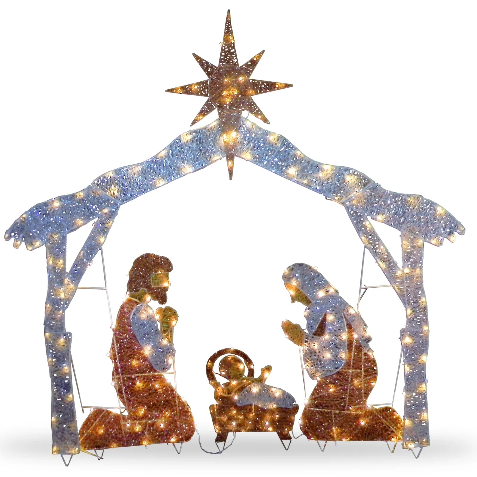 Crystal Nativity Christmas Decoration Lighted Display