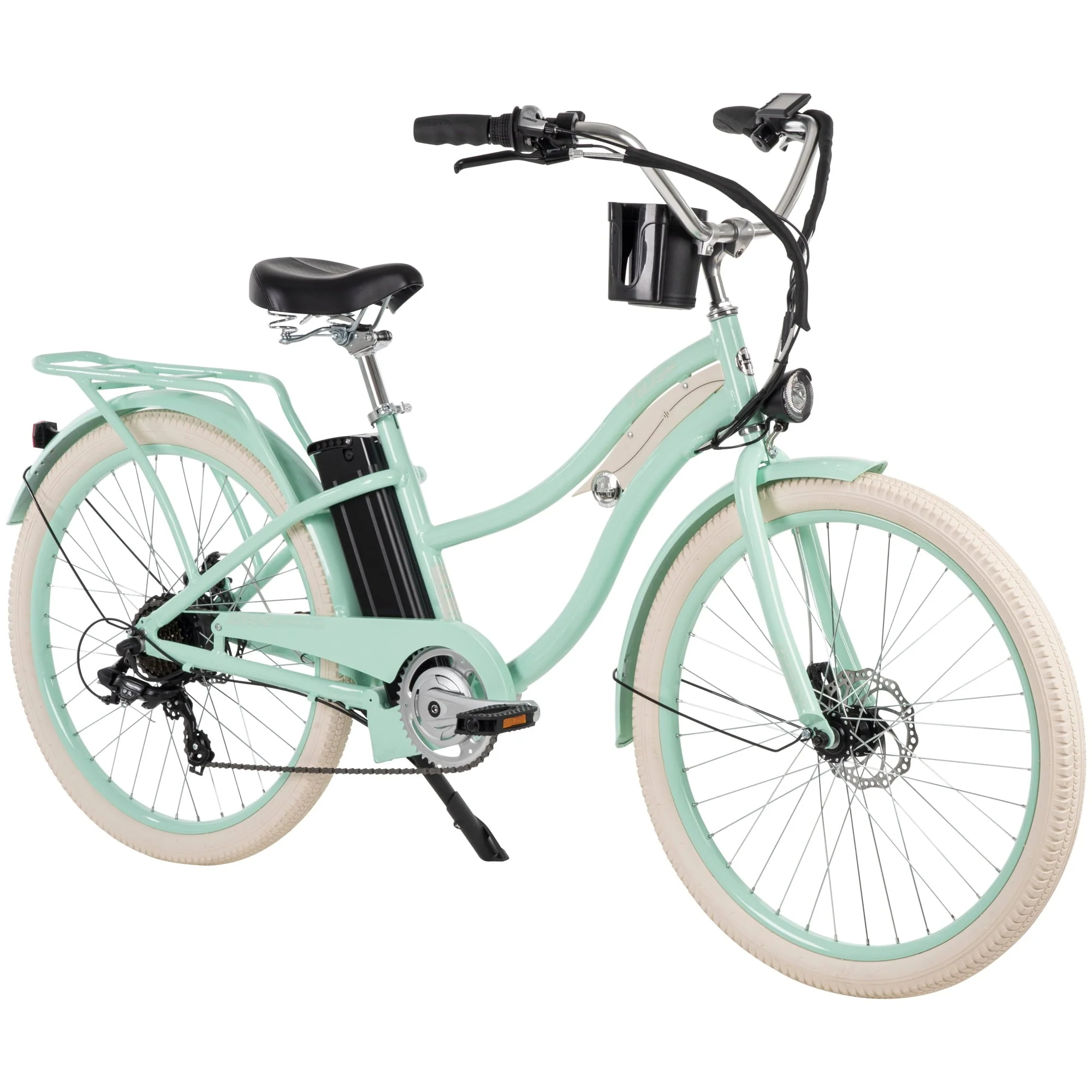 Huffy Nel Lusso 26in Electric Cruiser Bike, 350W, Mint Green