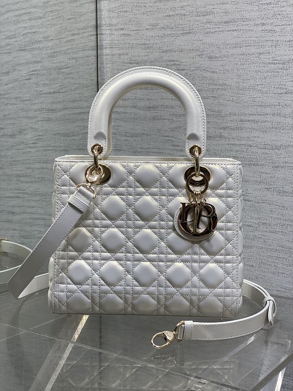 Lady Dior Medium Bag Pearl White