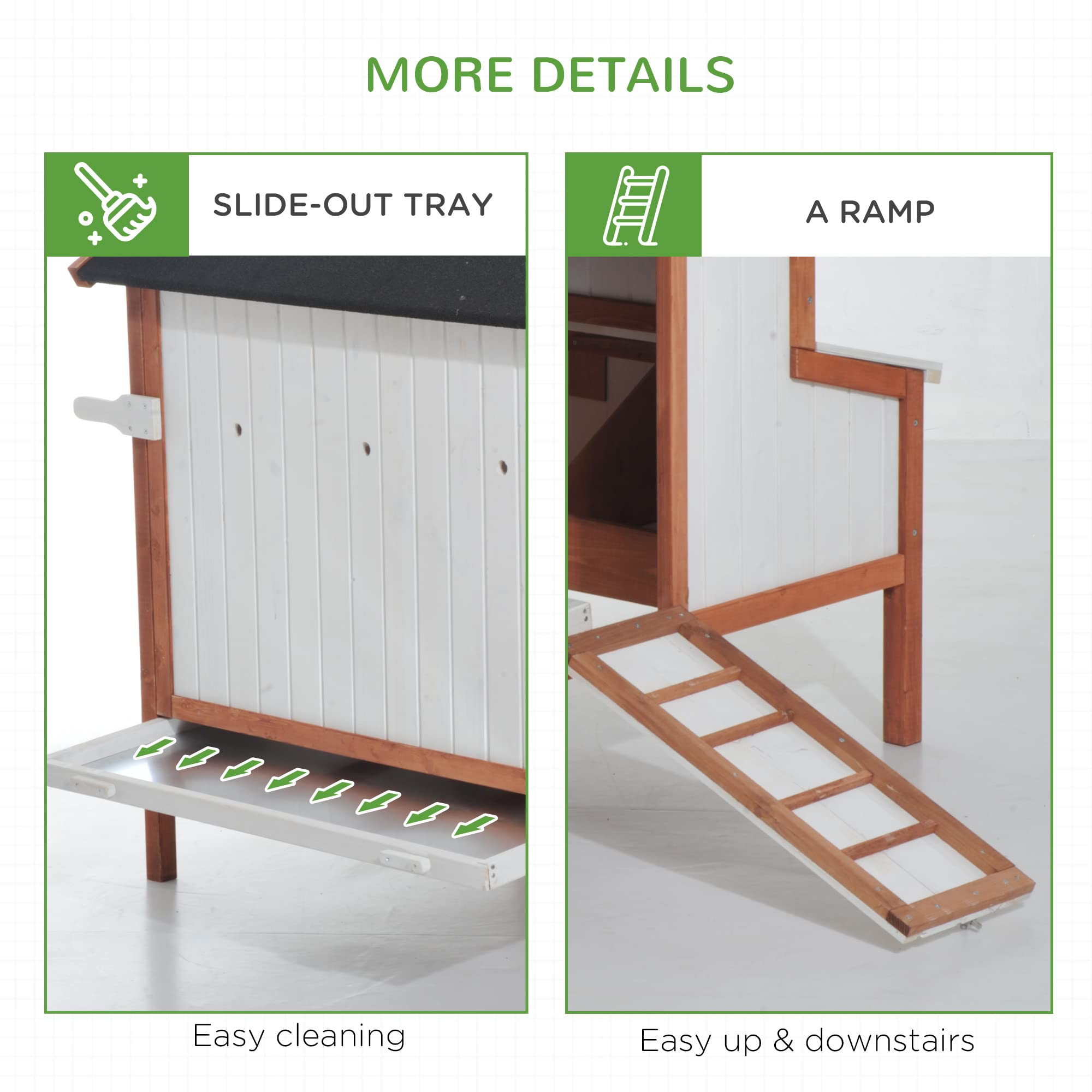Chicken Coop Wooden Rabbit Hutch Raised Poultry Cage Portable Hen