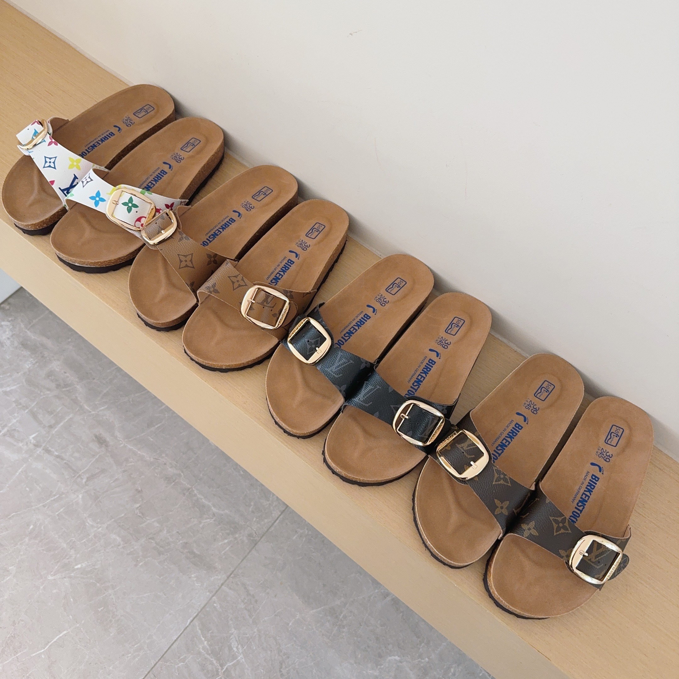 Birken-Style Big-Buckle Sandals