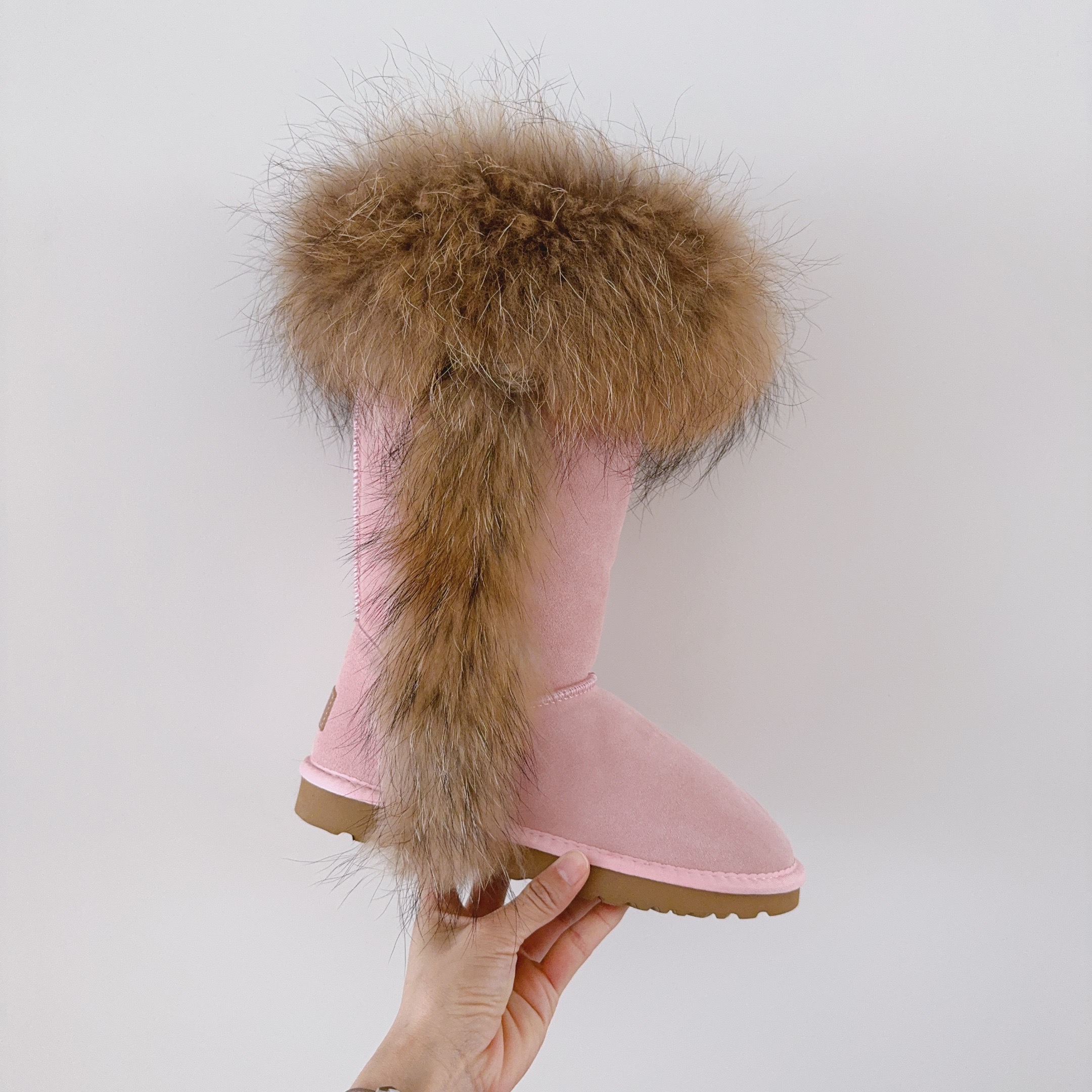 5815 Genuine Fur Trim Tall Boots