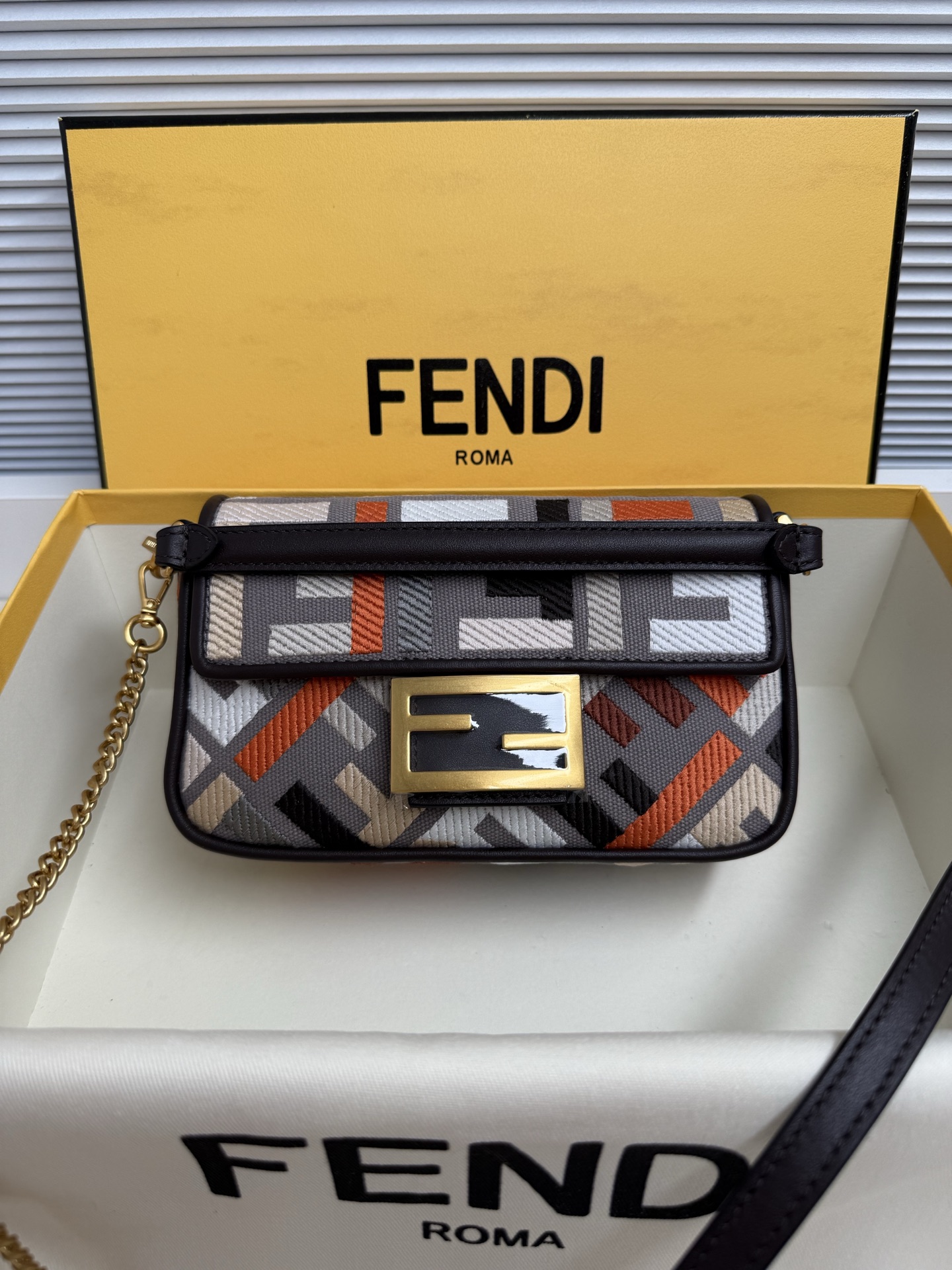 Fendi Mini Baguette FF Embroidery