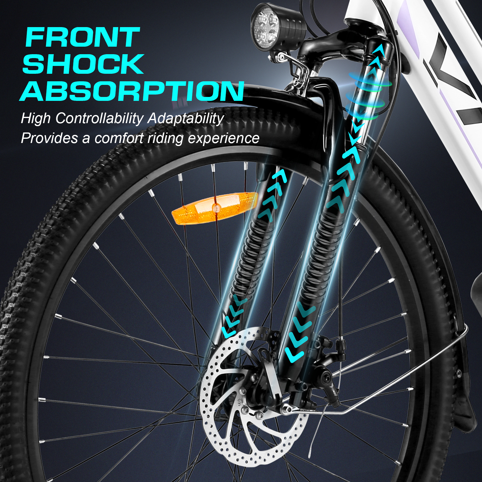 Vivi 26in Step-Through Electric Cruiser Bike, 500W, 48V