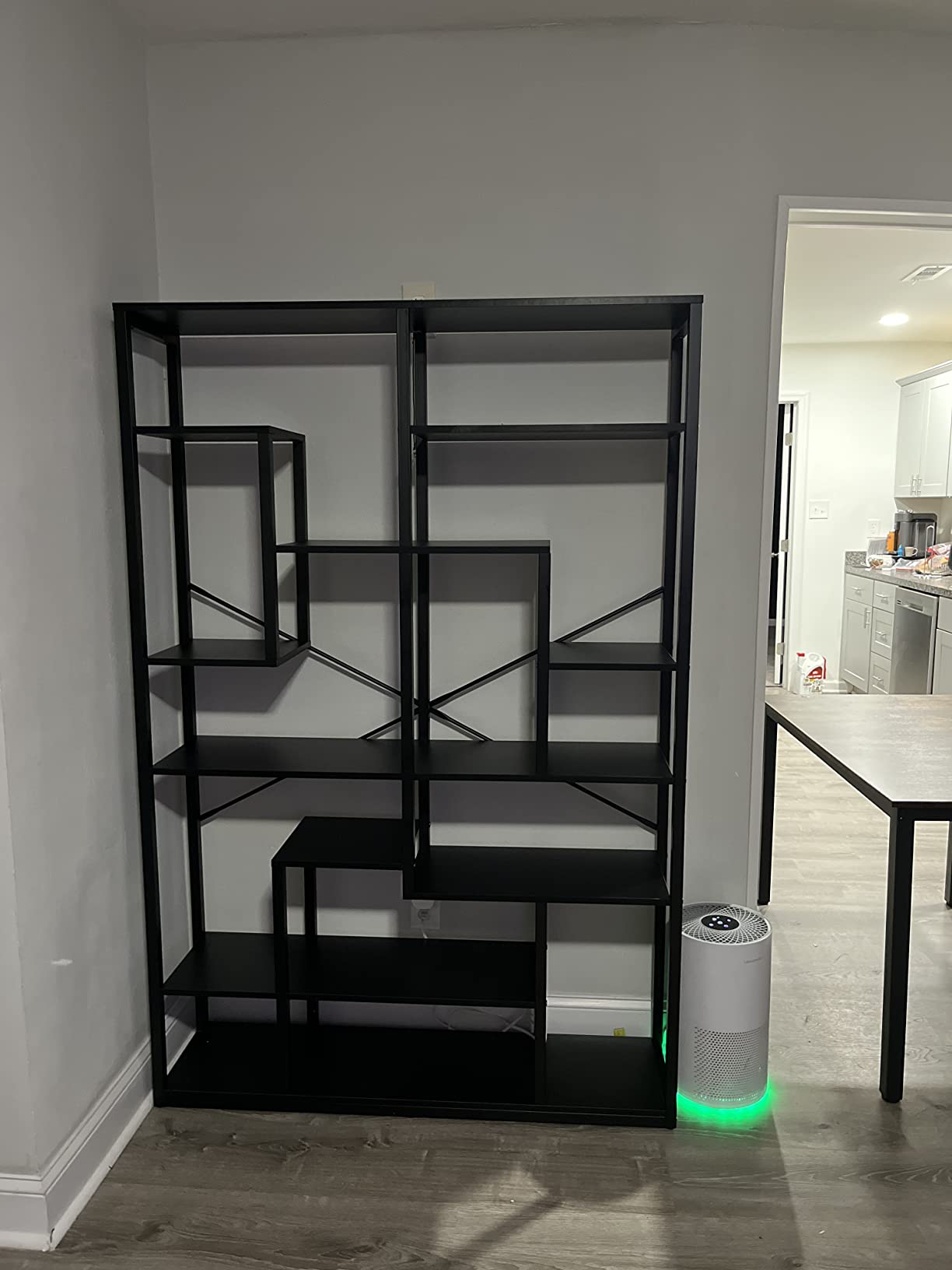 Black Bookshelf 47” Bookcase 9 Tier Tall Book Shelf Rustic