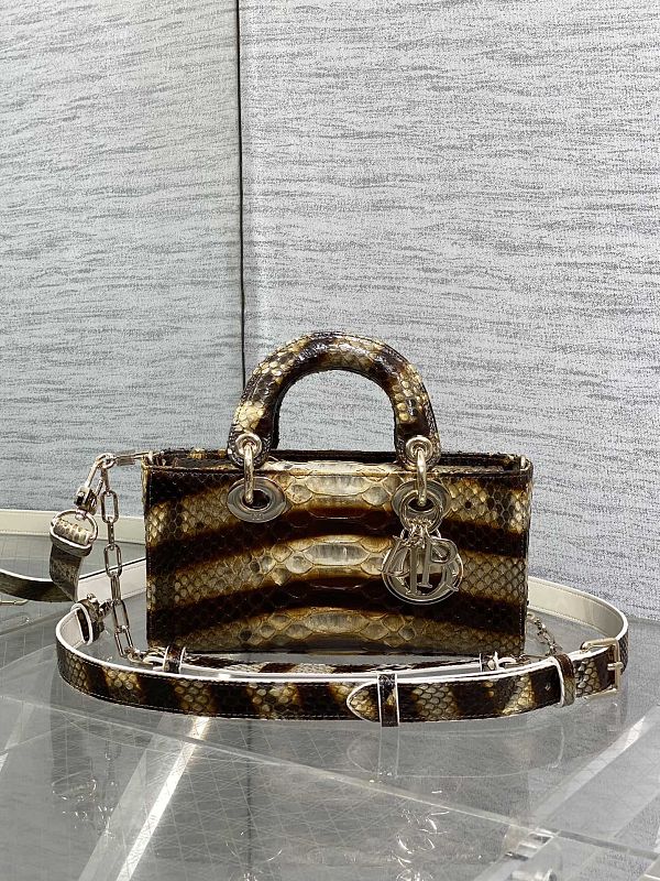 Lady D-Joy Bag Brown Striped Python