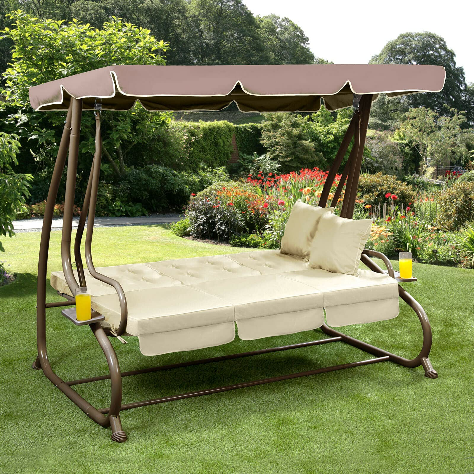 Somerset 3 Seat Swing Hammock Bed Heavy Duty Garden Bench Patio