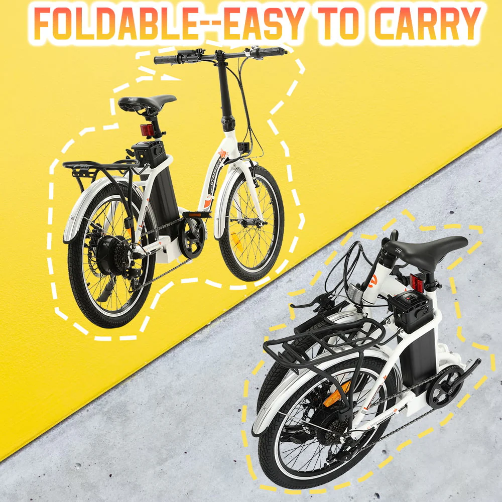ECOTRIC E-Ride 20in Folding Electric Bike, 350W, 36V