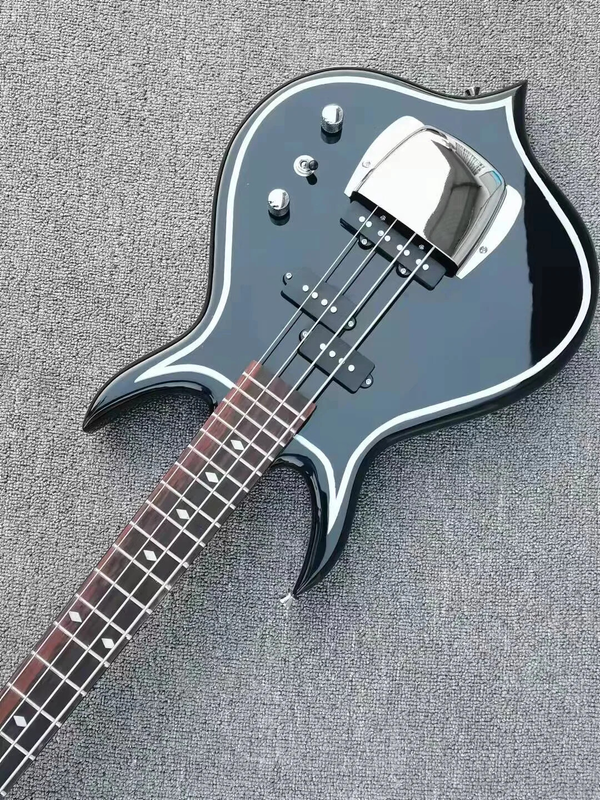 Top 4-string Punisher Kisses Gene Simmons Black AXE Electric Bass Guitar Peach