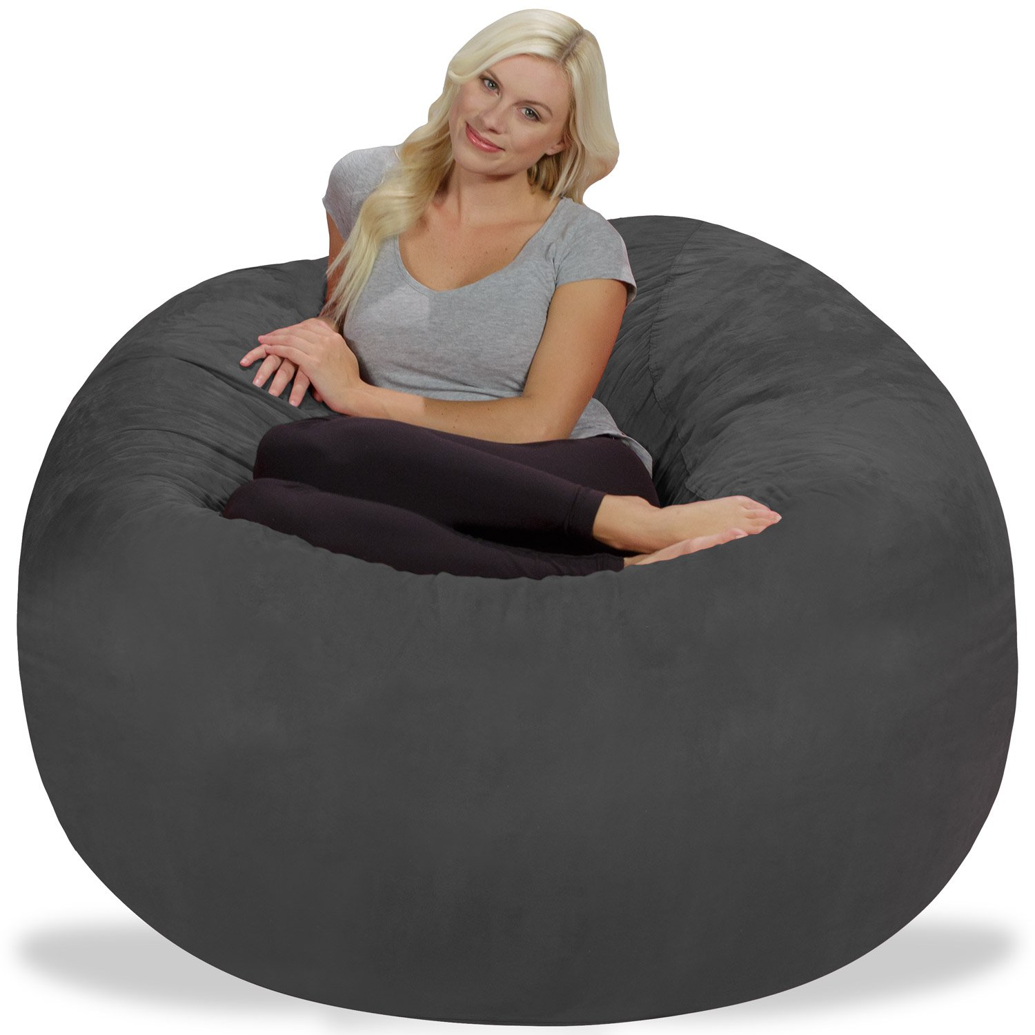 Giant 5' Memory Foam Furniture Bean Bag - Big Sofa with Soft