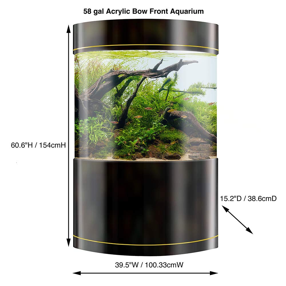 Water World Luxury Large Bow Front Acrylic Aquarium with
