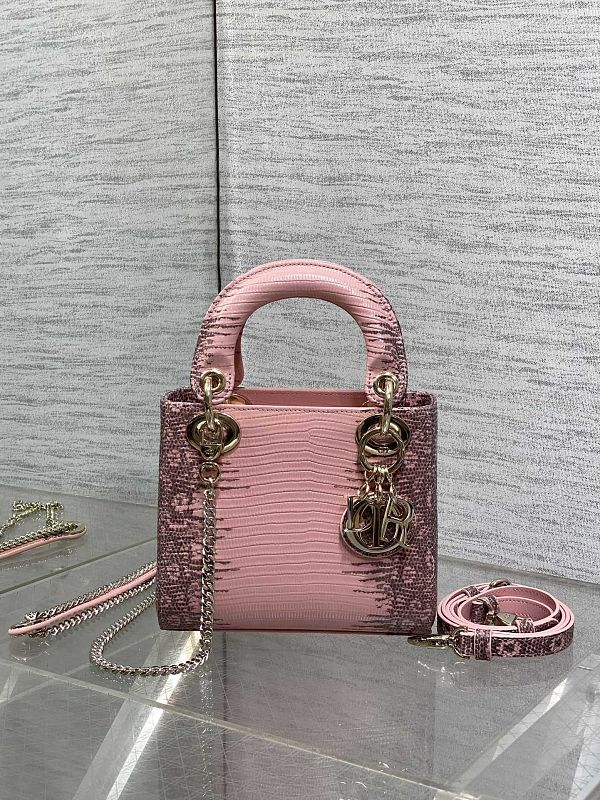 Dior Lady Mini Pink Grey Bag