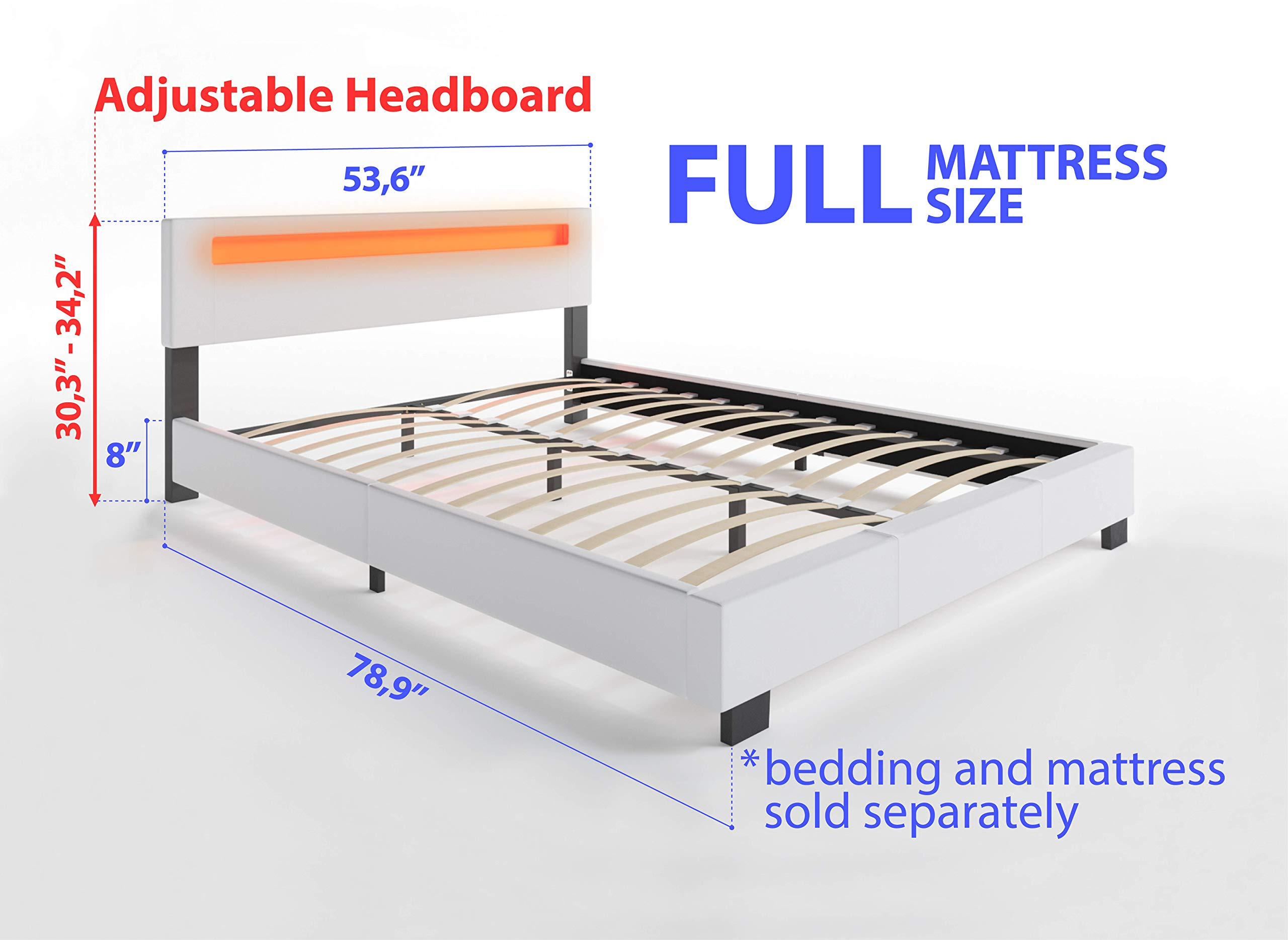 Pezzolla LED Bed - Contemporary Modern Low Profile Platform Bed