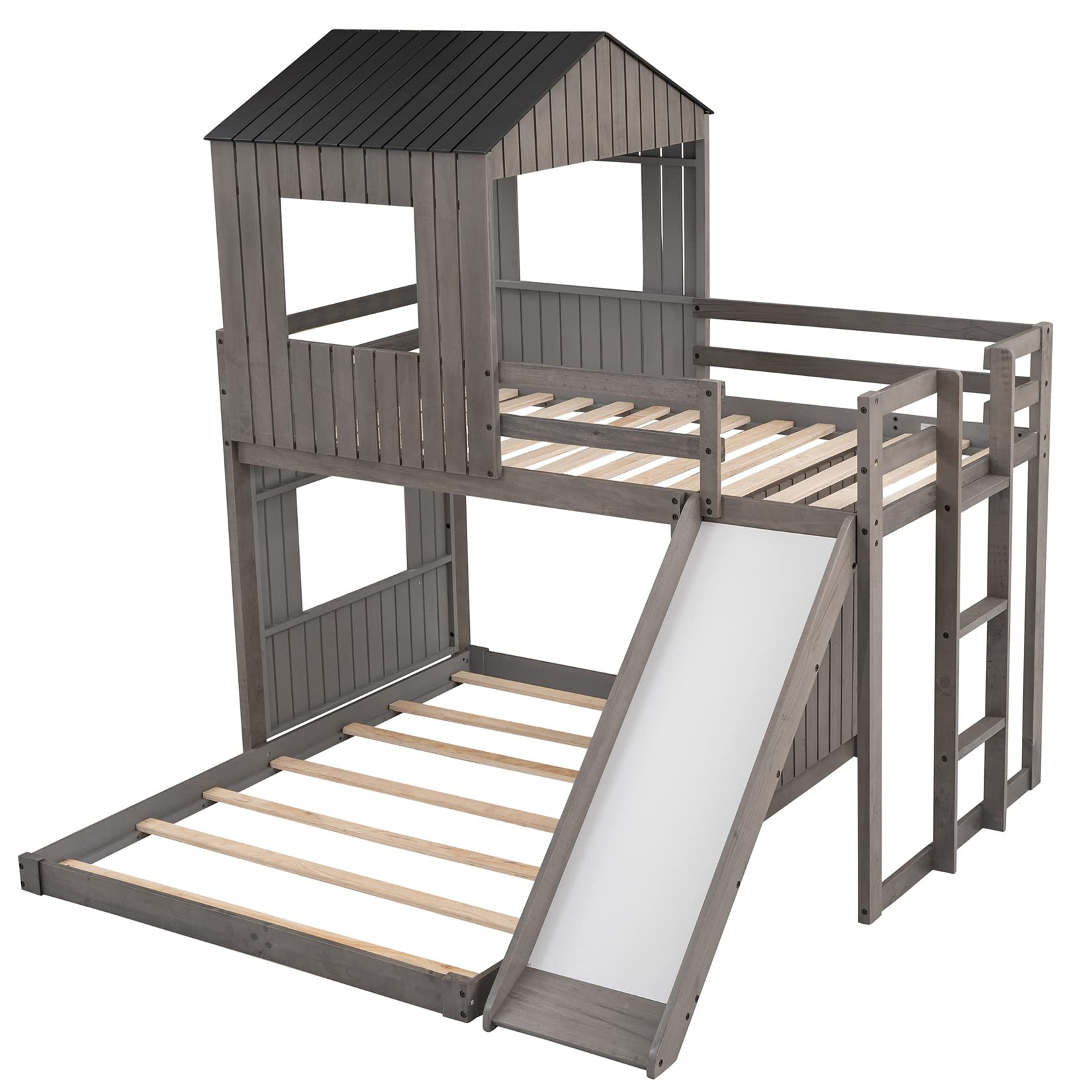 House Bed Bunk Beds with Slide