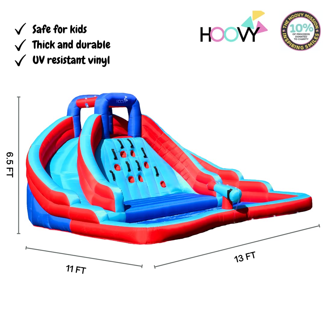 Double Water Slide with Climbing Wall 6.5x13x11 FT Inflatable