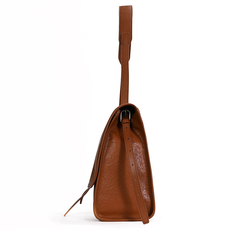 Vintage Cognac Leather Messenger Bag