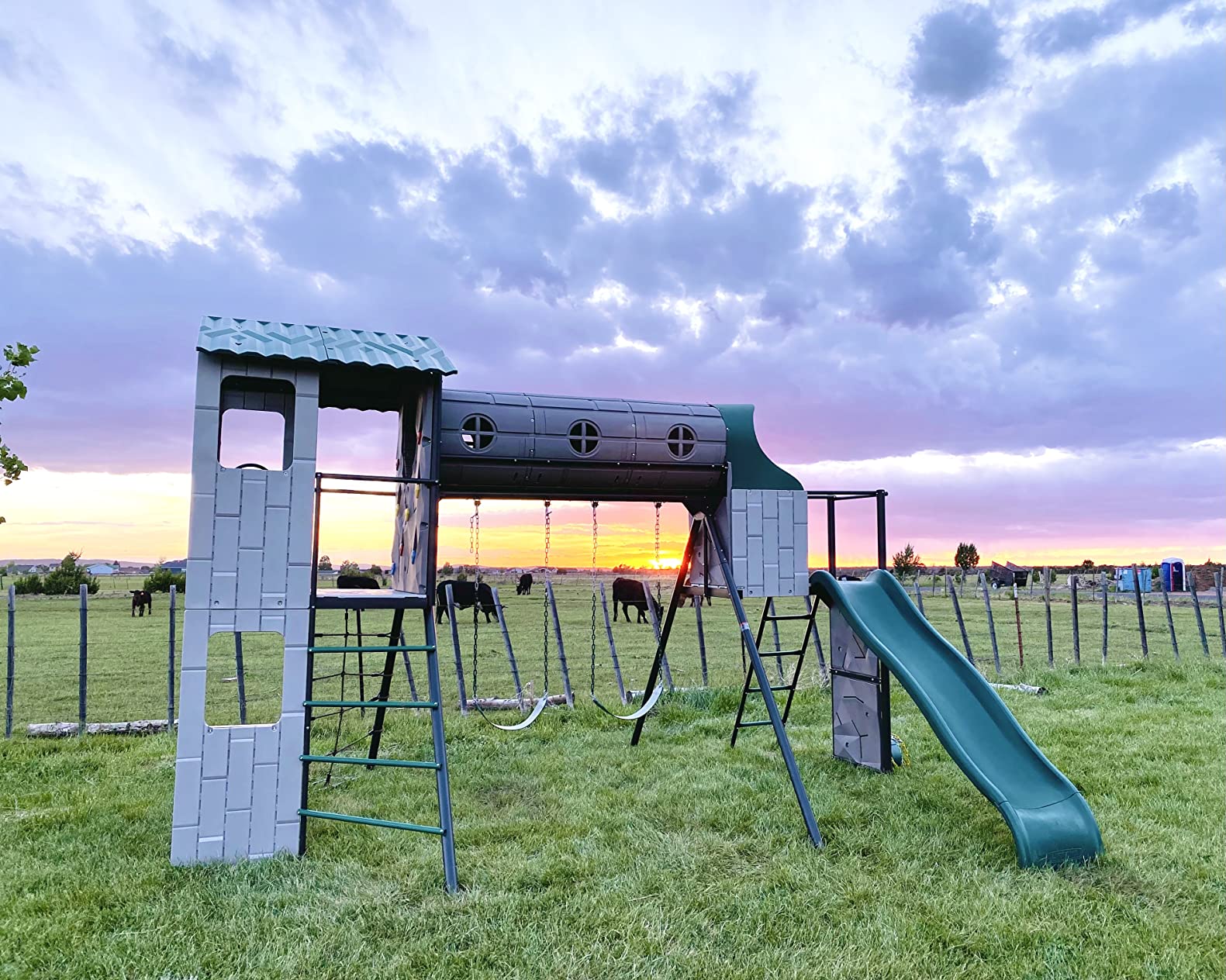 Lifetime Adventure Tunnel Swing Set
