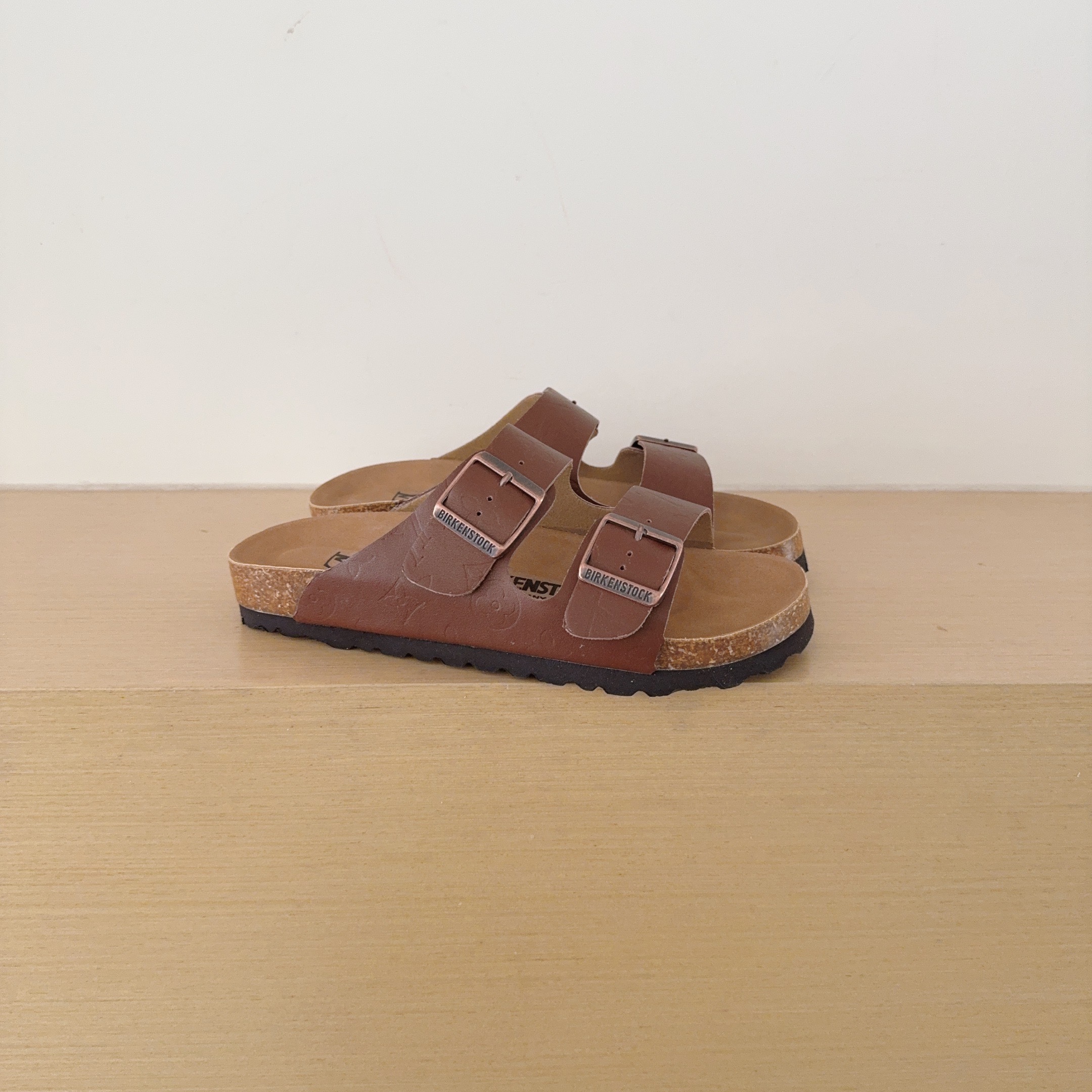 3 D Logo Birken-Style Two-Strap Sandals