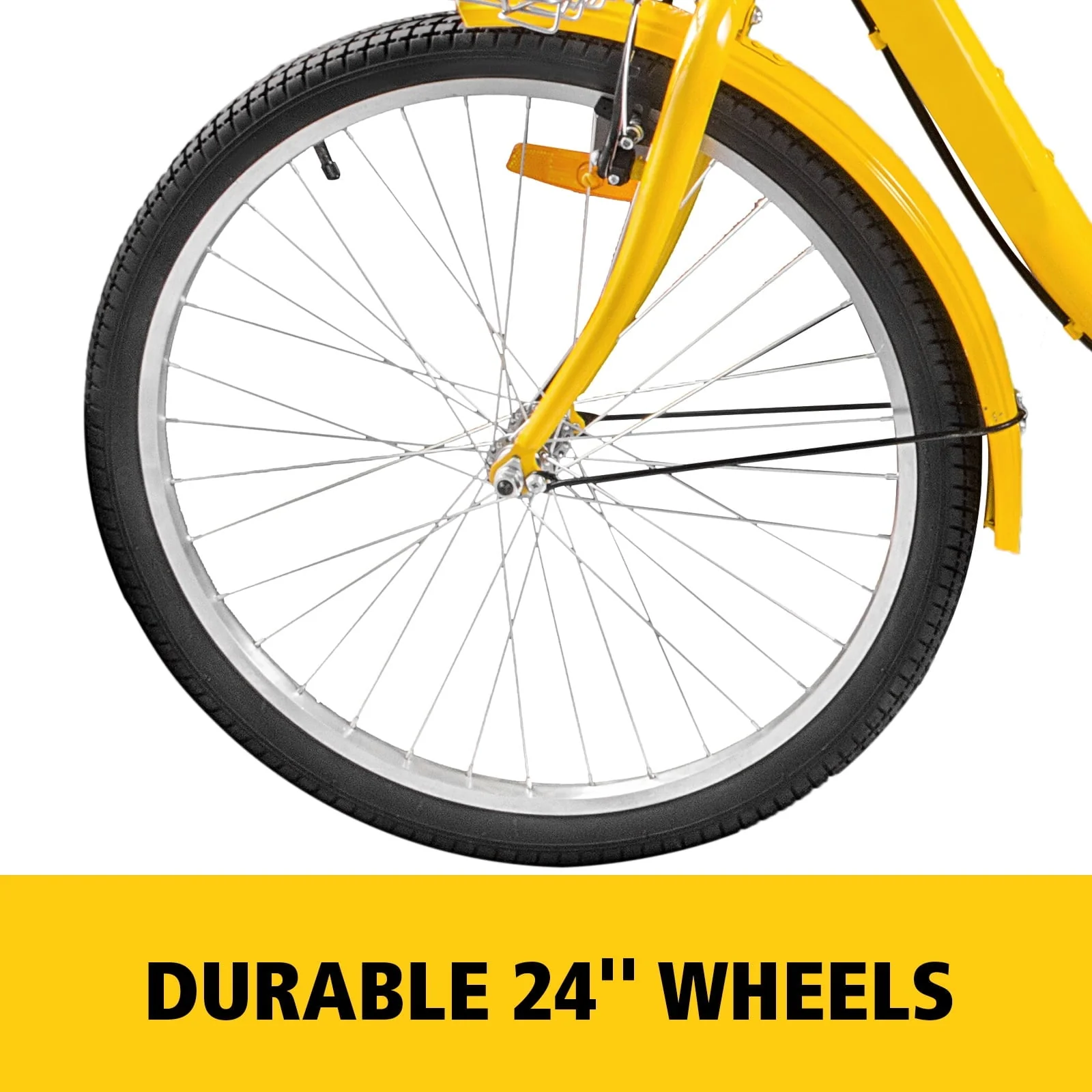 VEVOR 24in Adult Tricycle with Basket, 7-Speed
