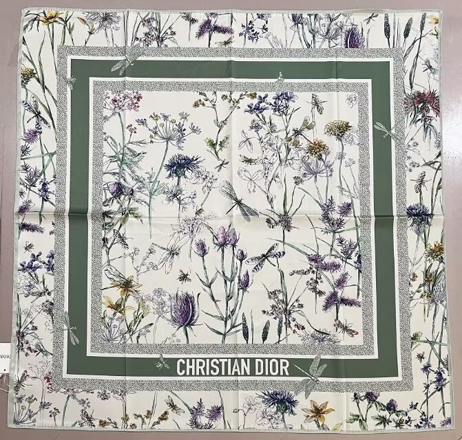 Dior Botanical Print Scarf Green 90 x 90 cm product images