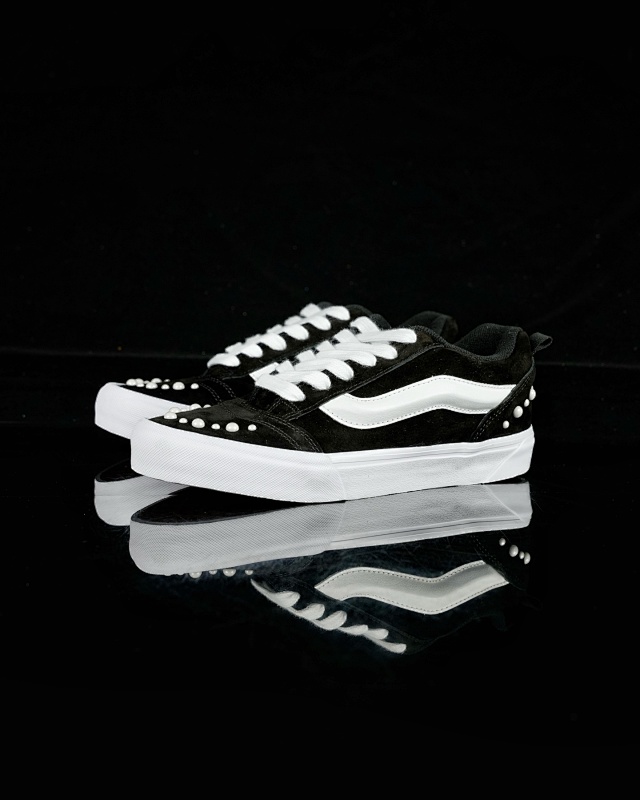 Vans Knu Skool Black White Pearl Stud Chunky Sneakers