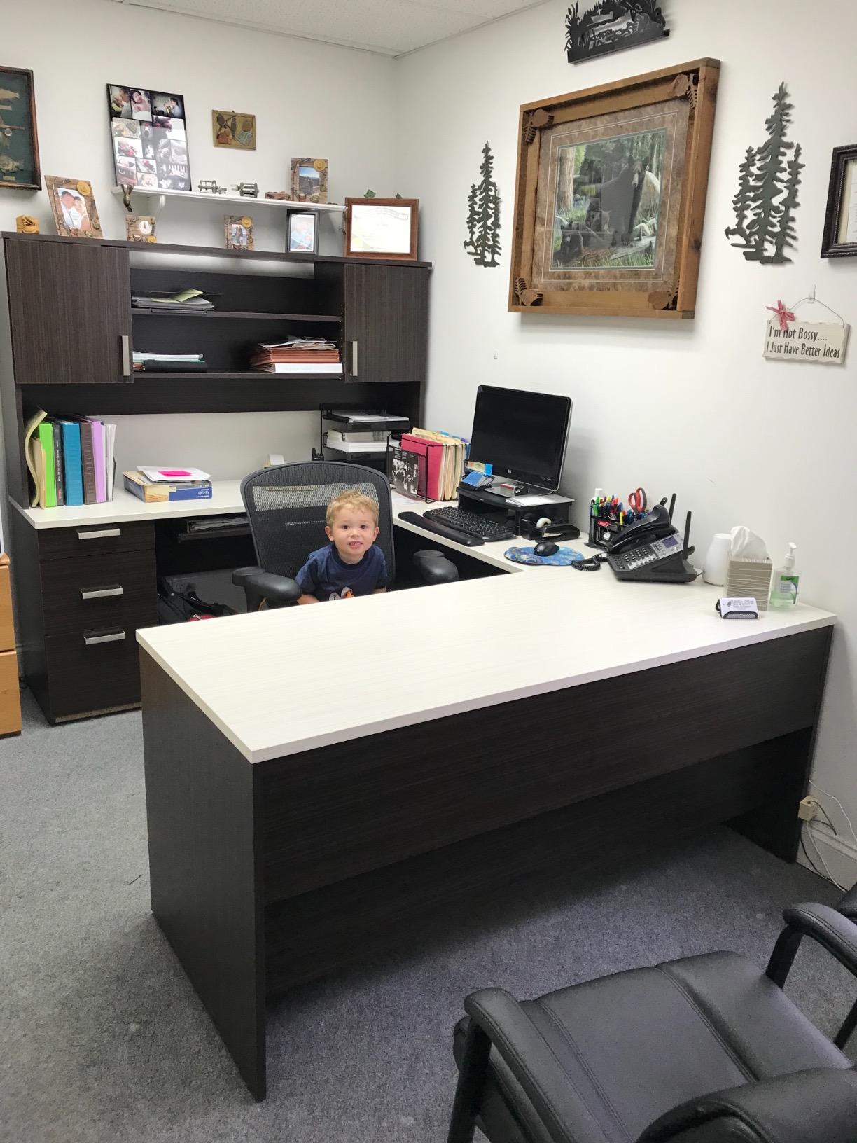 Bestar Ridgeley U-Shaped Executive Desk with Pedestal and Hutch