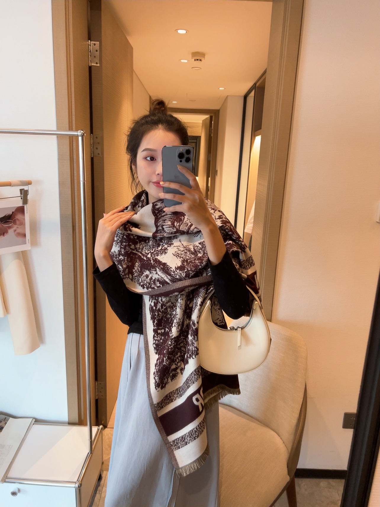 Dior Oblique Cashmere Scarf Green and Brown