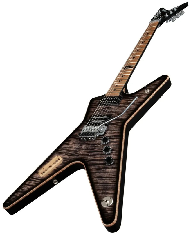 Limited Edition Translucent Black Flame Dimebag Darrell Roots Electric Guitar