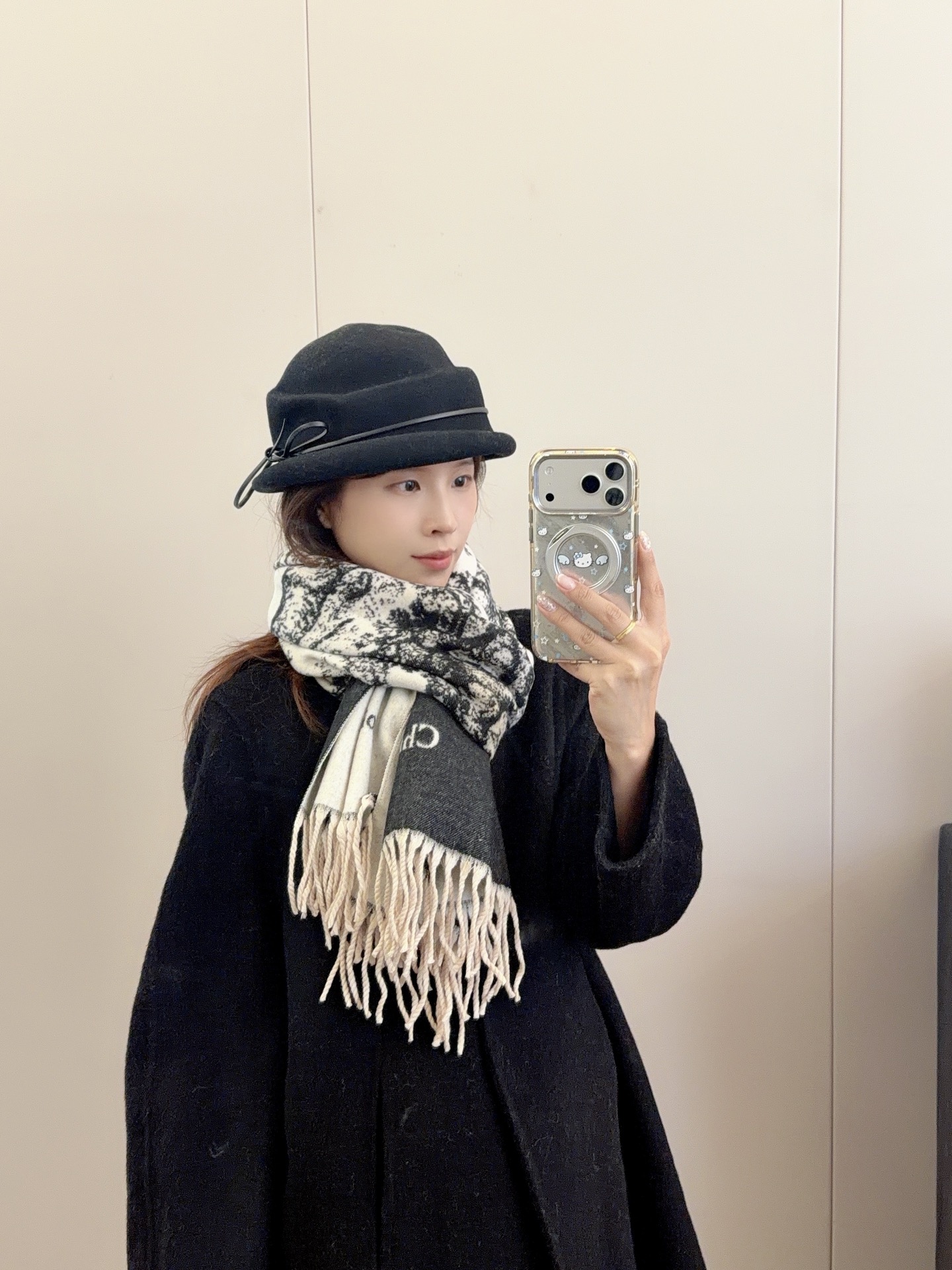 Dior Contrast Stripe Shawl Beige and Grey 180 x 60 cm product images