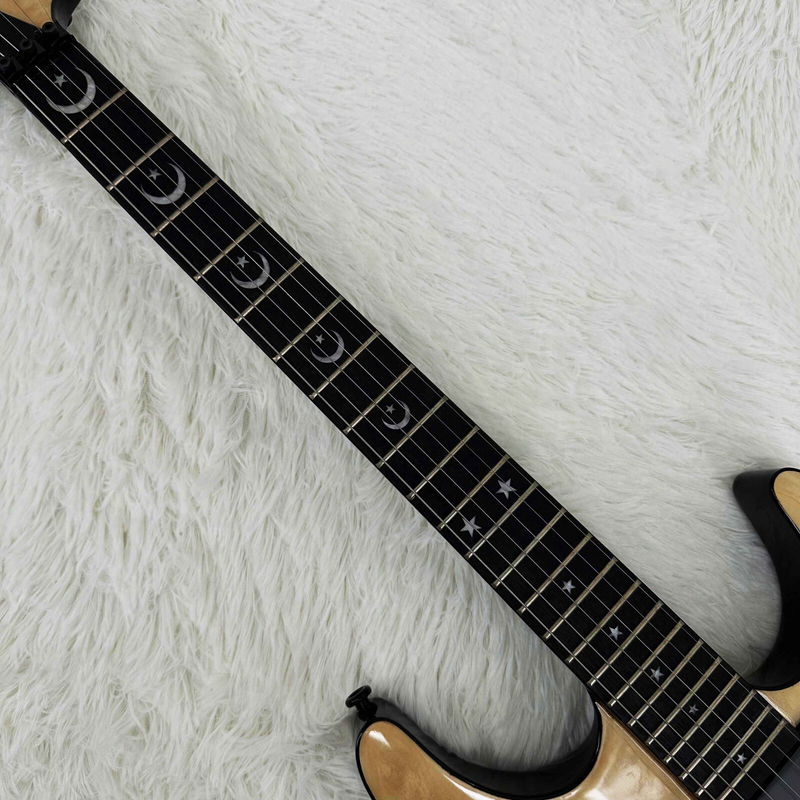 Hot Sale Custom Natural Ouija Electric Guitar Moon Inlays 2H Pickups 6 strings