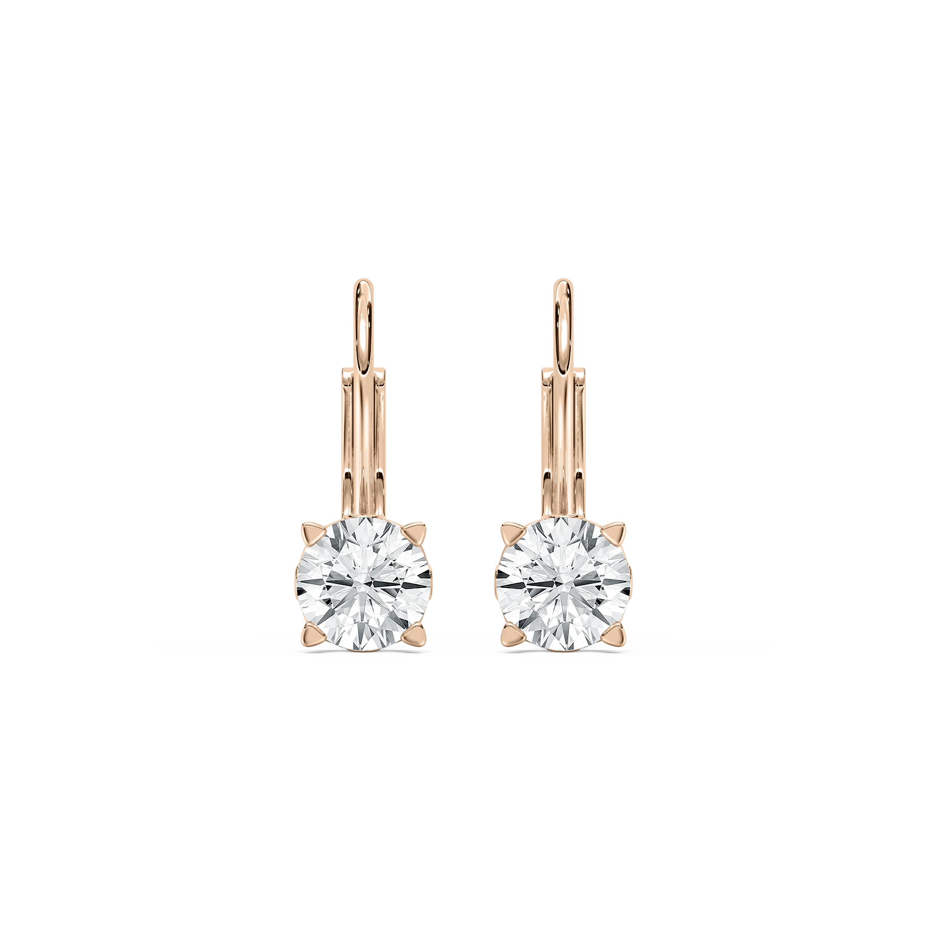 Round Lab Grown Diamond Filigree Scroll Leverback Drop Earrings