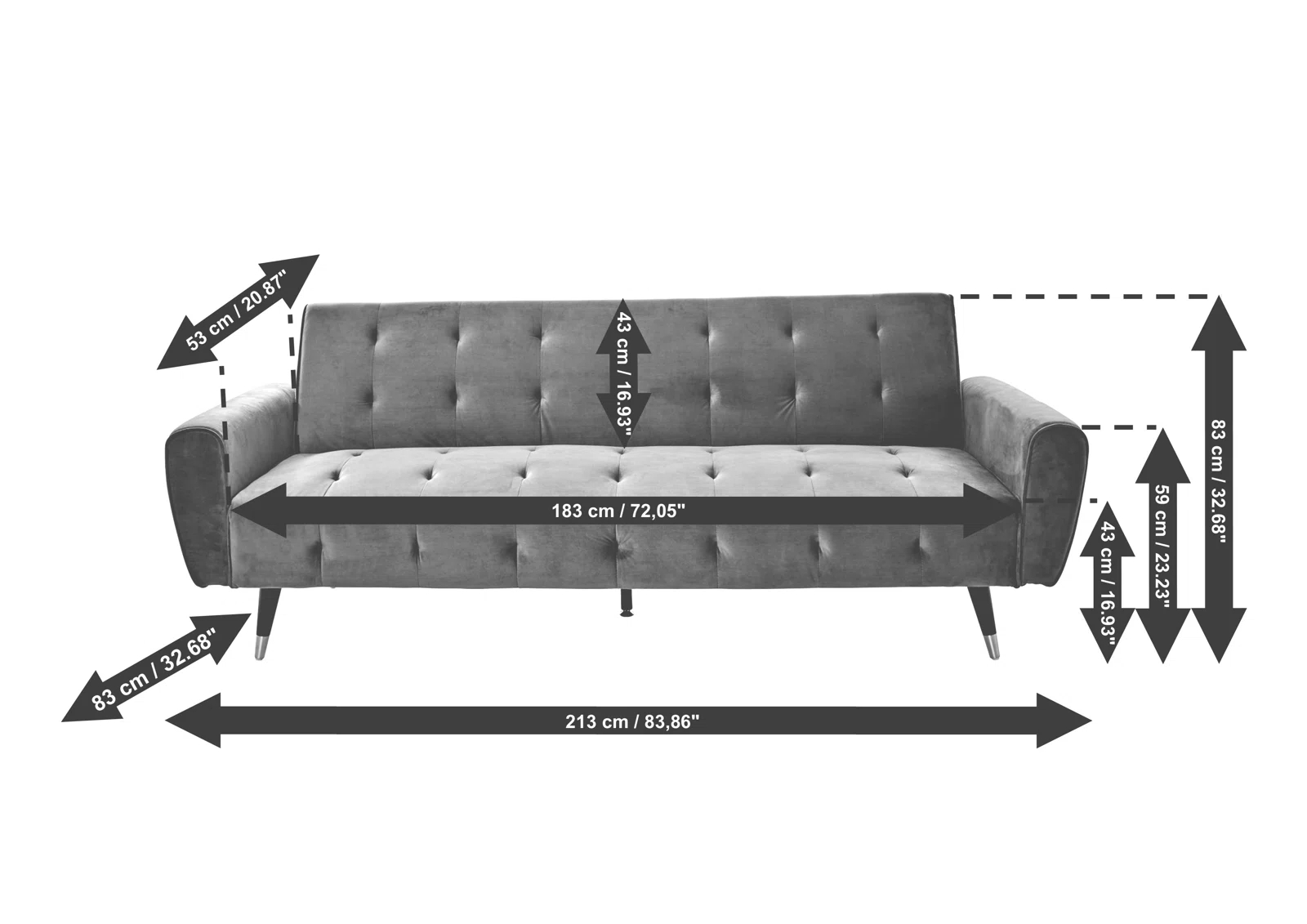 A sofa wrapped in flannel.