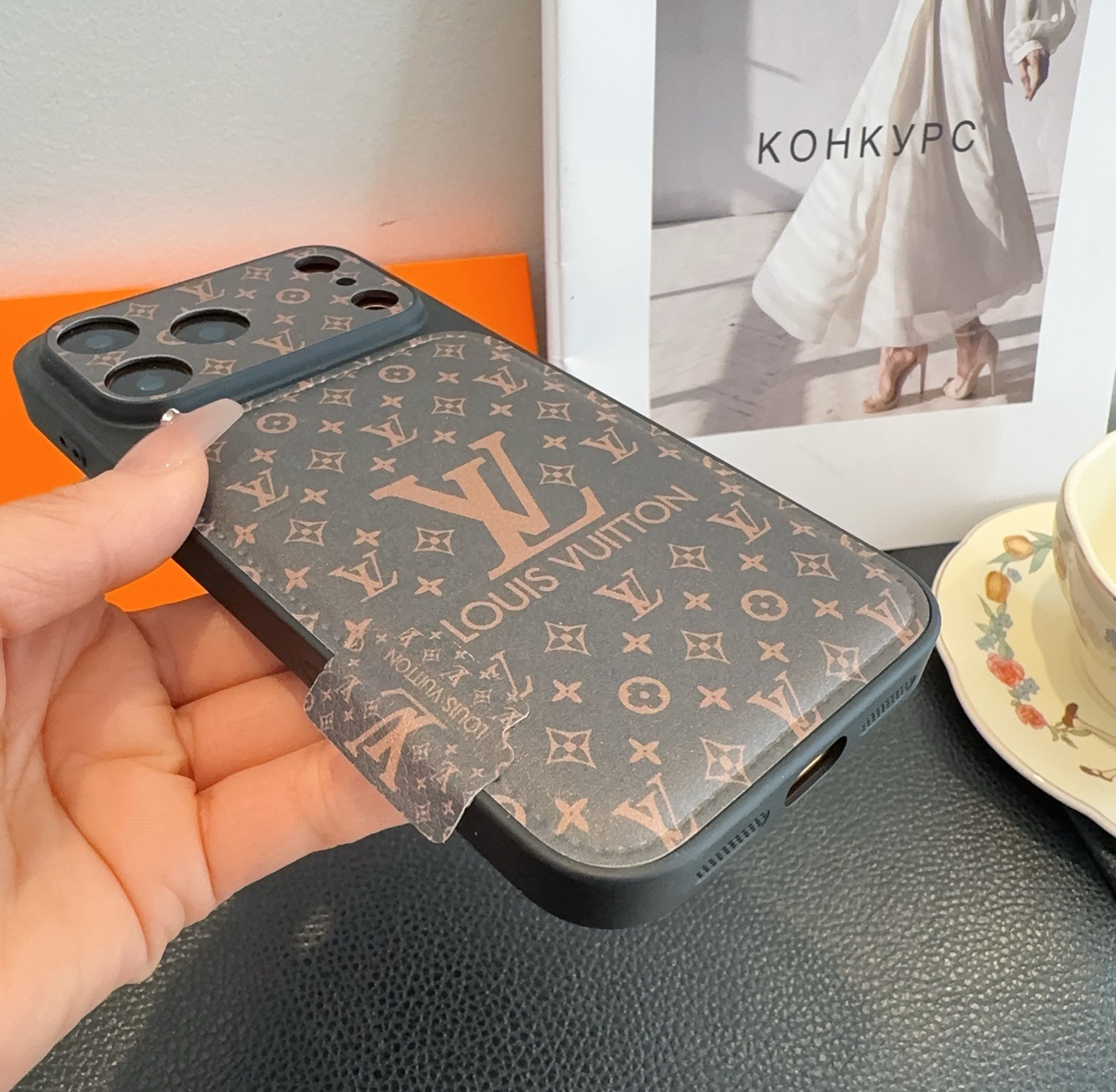 LV Starry Sky Series Case - iPhone 17 Style Convert, Embossed Glitter Full Coverage Precision Cutout
