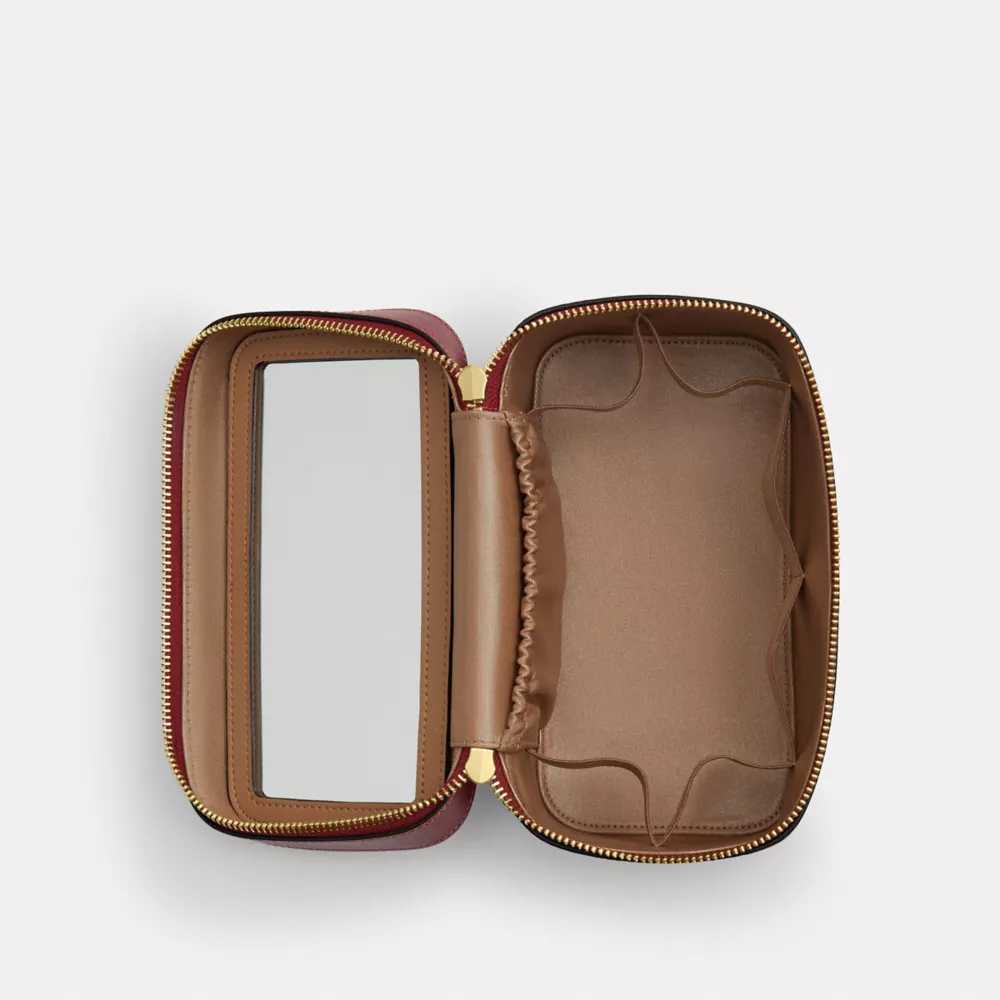 Cosmetic Case In Signature Canvas With Cherry Print