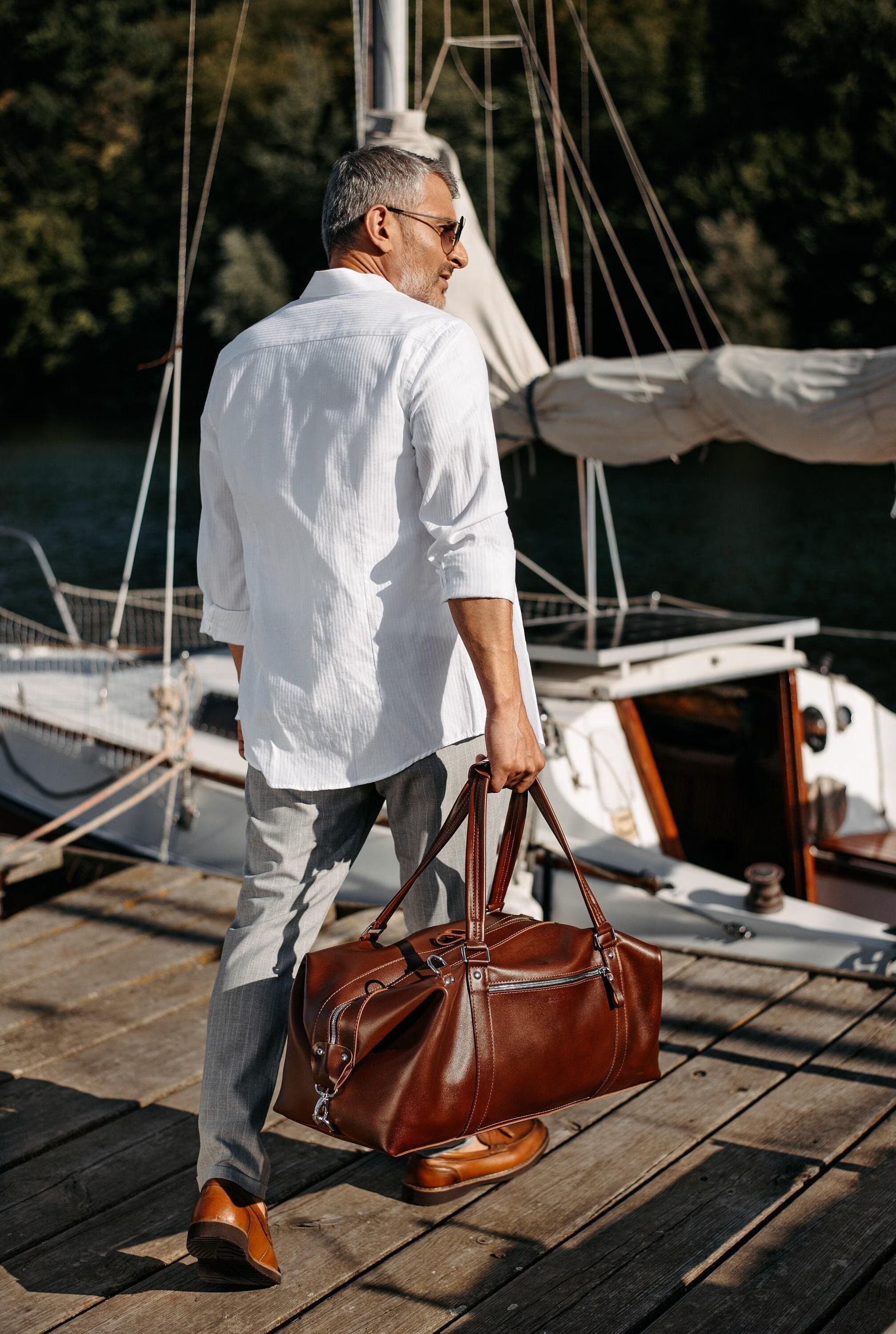 The Voyager Handcrafted Leather Duffle Bag