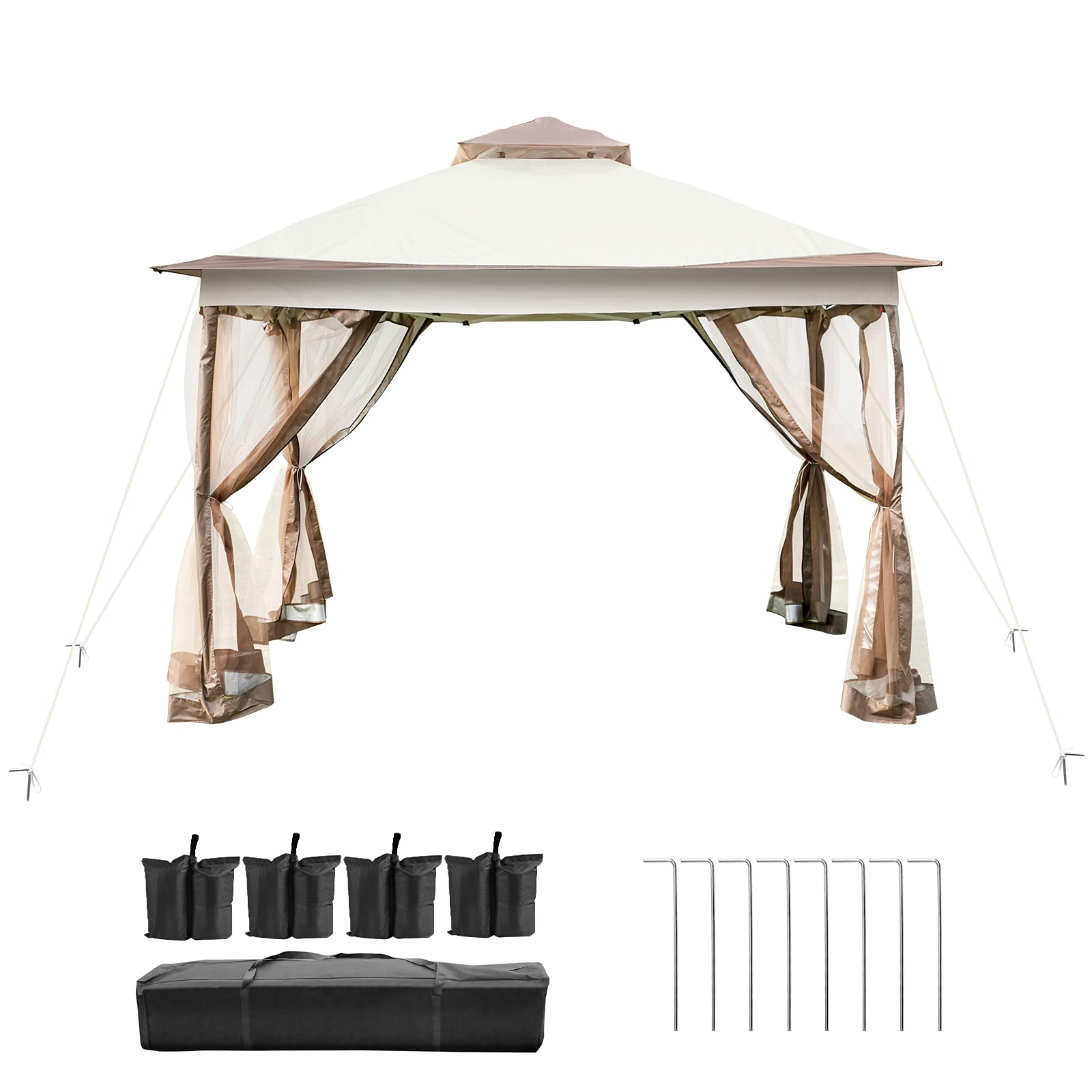 Happybuy 12x12ft Pop-Up Canopy Gazebo Starter Kit