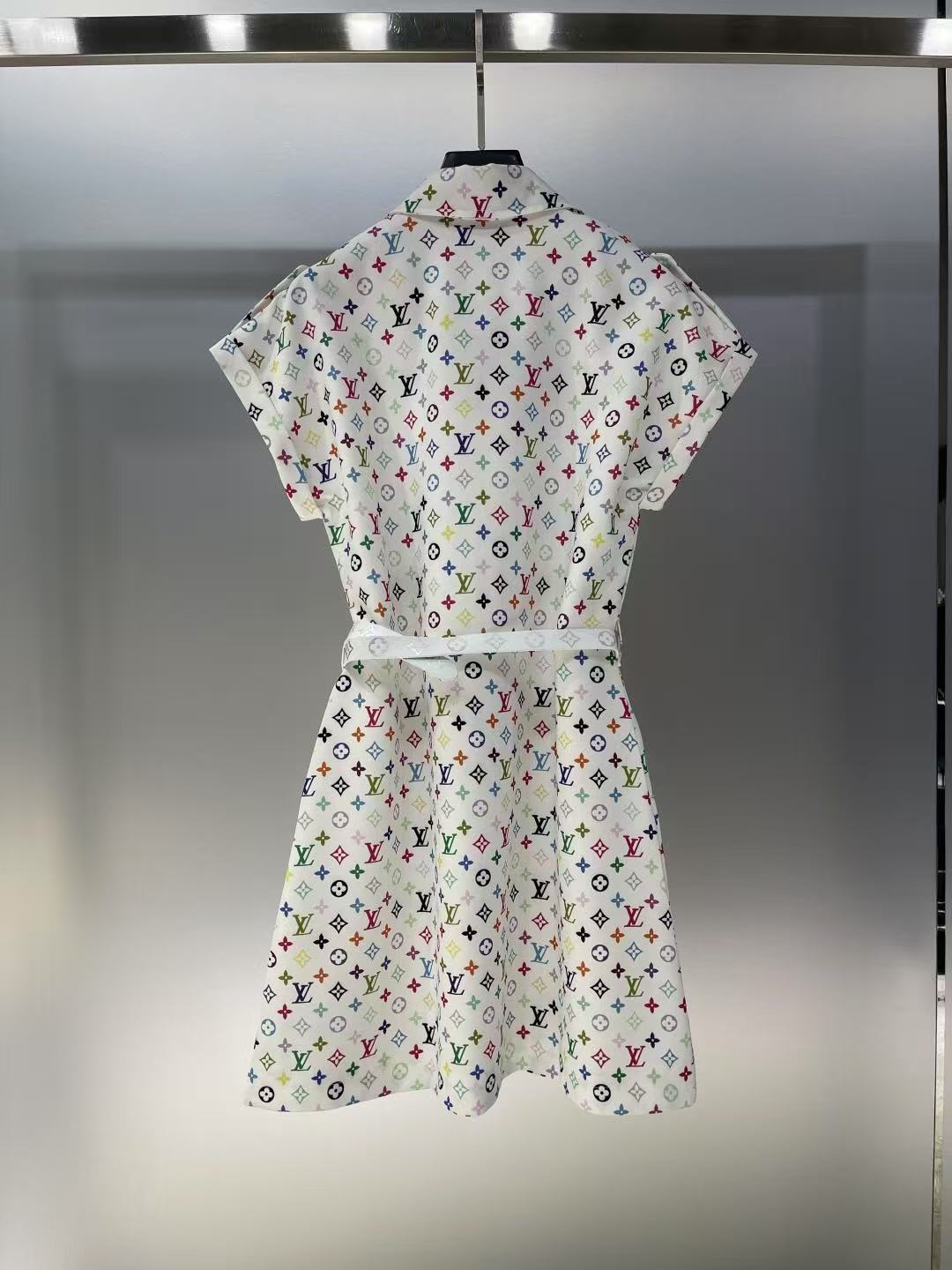 LV white tricolor dress