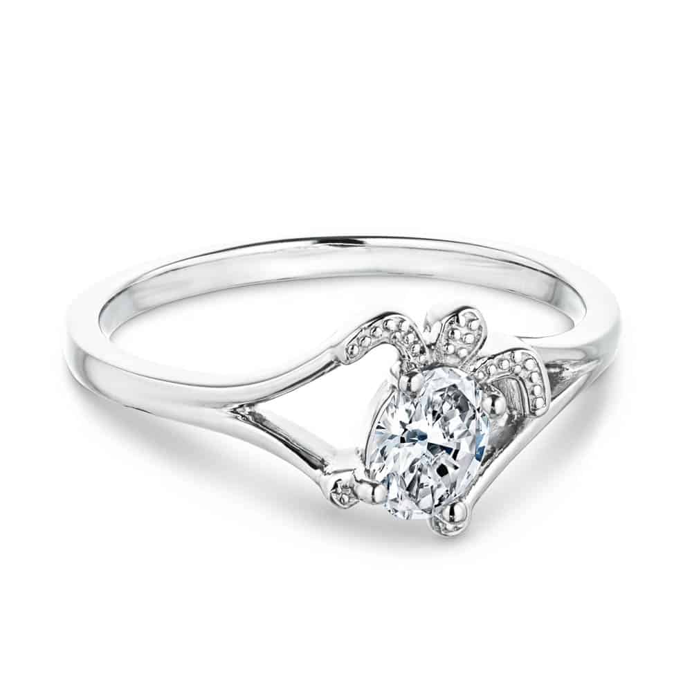 Frannie Oval Lab Grown Diamond Crush Turtle Solitaire Engagement Ring