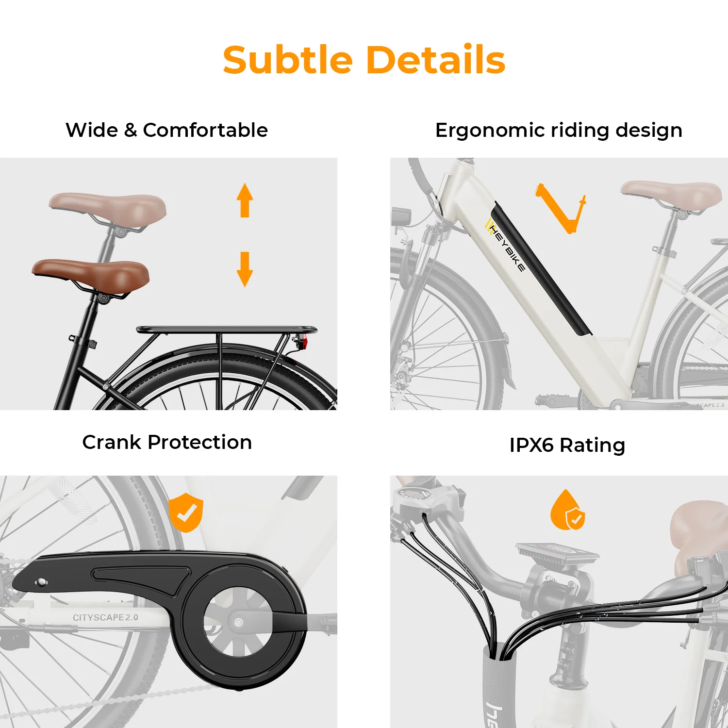 Heybike Cityscape 2.0 26in Electric Bike, 500W, 36V 13Ah