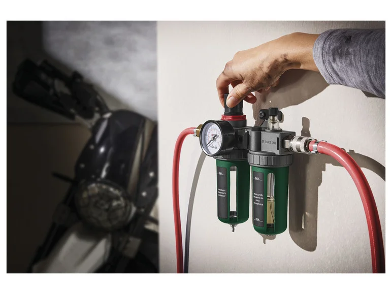 PARKSIDE® Enrouleur de tuyau pneumatique PDST 10 B3 / Unité de maintenance pneumatique 3 en 1,  PDWE 8 B2