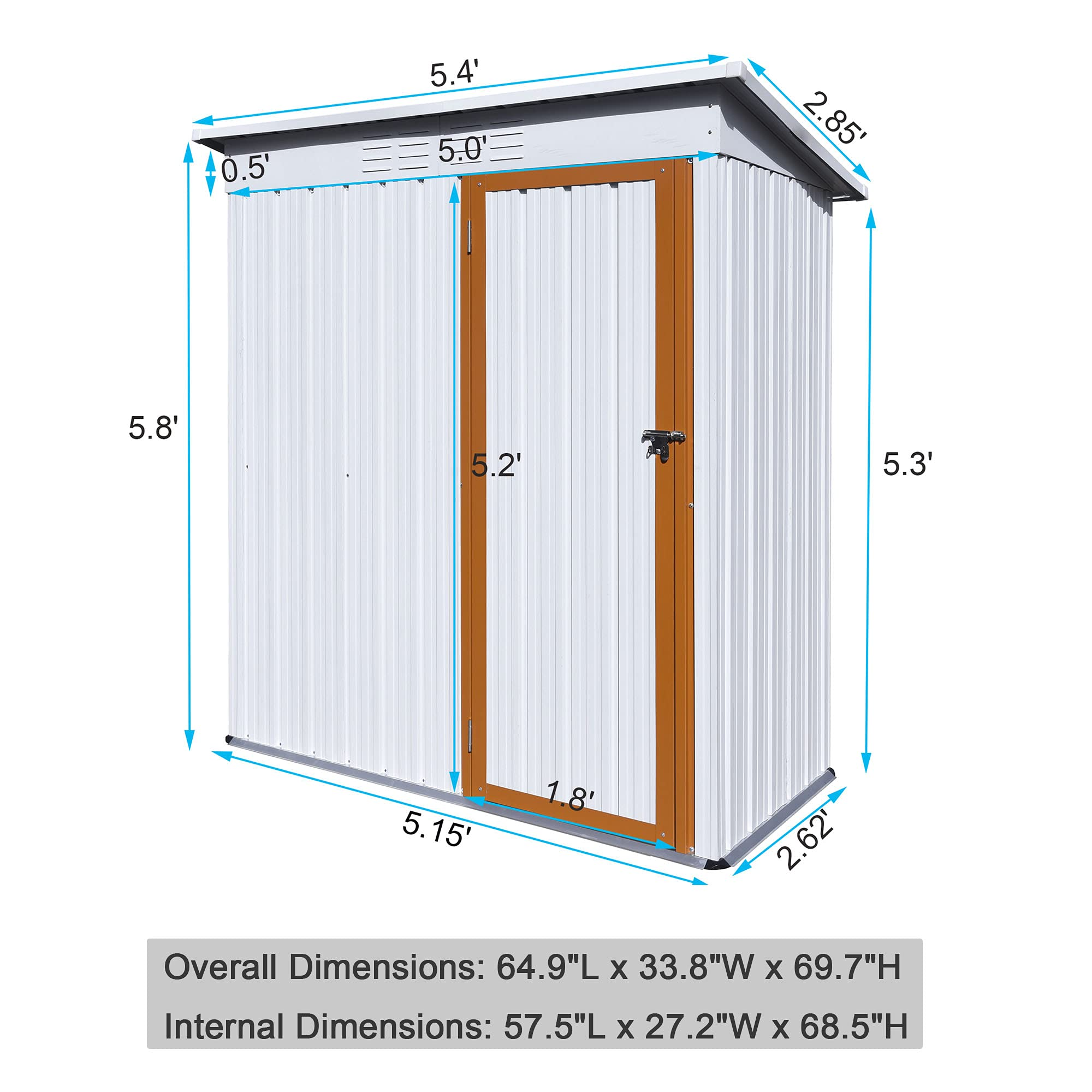5 x 3 FT Storage Sheds
