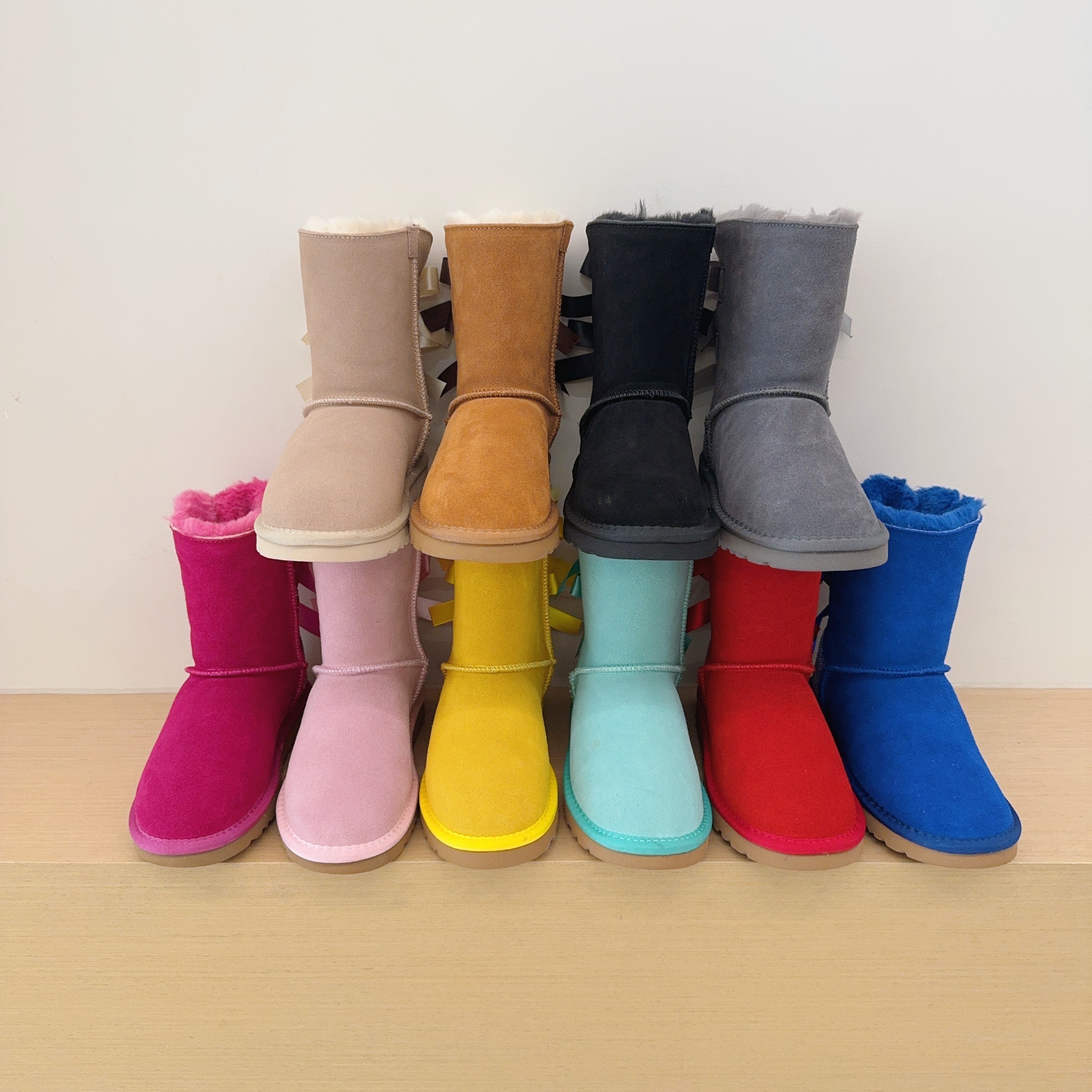 UGG Kids 3280 Double Ribbon Rhinestone Shoes