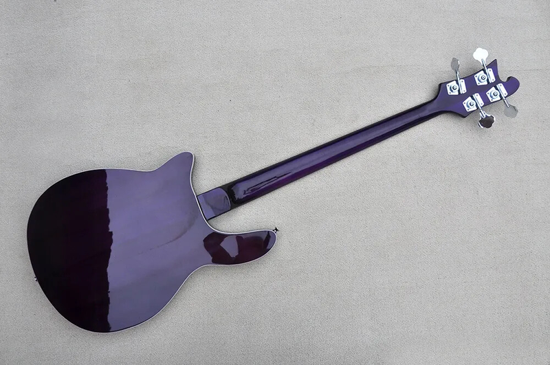 Purple body 4 Strings Electric Bass guitar Flame maple veneer Chrome Hardware